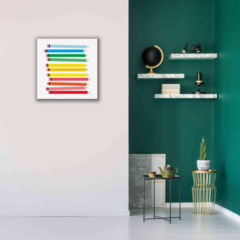 Image of 'Colored Pencils' by Ann Kelle Designs, Canvas Wall Art,26 x 26