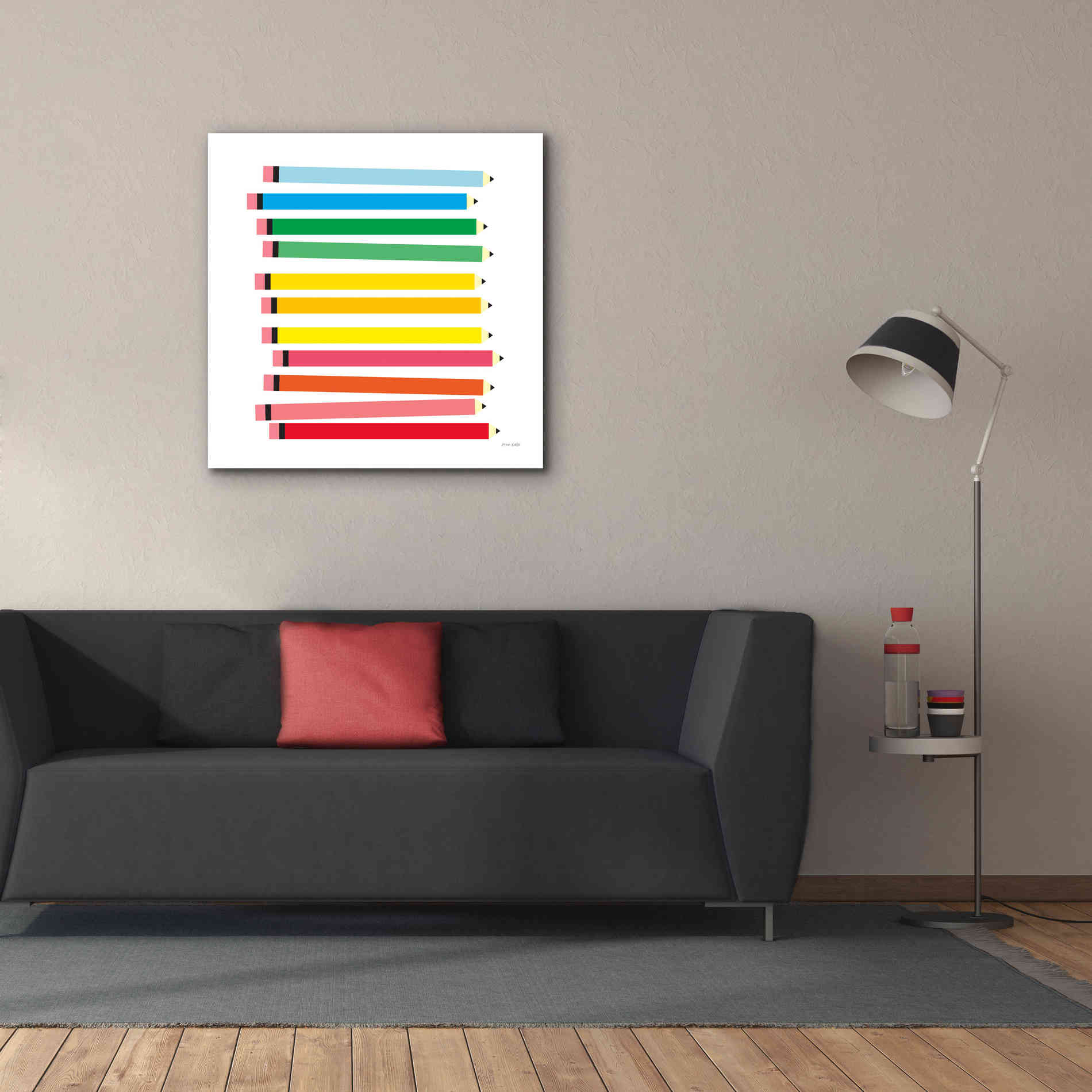 'Colored Pencils' by Ann Kelle Designs, Canvas Wall Art,37 x 37