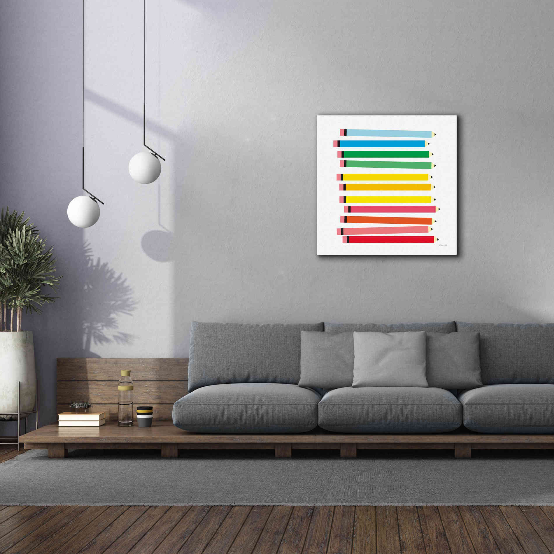 'Colored Pencils' by Ann Kelle Designs, Canvas Wall Art,37 x 37