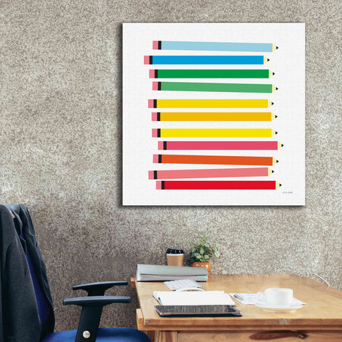 Image of 'Colored Pencils' by Ann Kelle Designs, Canvas Wall Art,37 x 37
