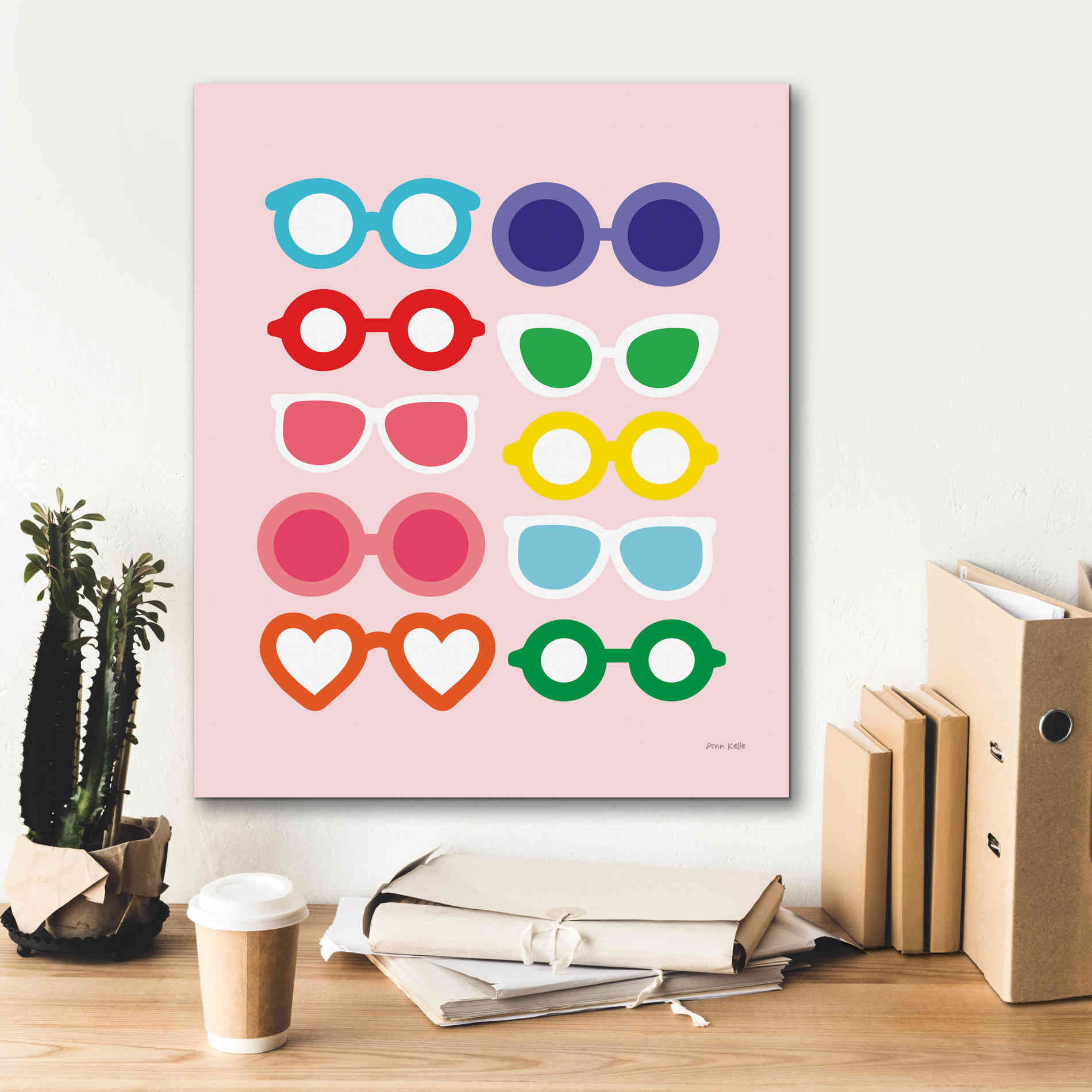'Sunglasses for All' by Ann Kelle Designs, Canvas Wall Art,20 x 24