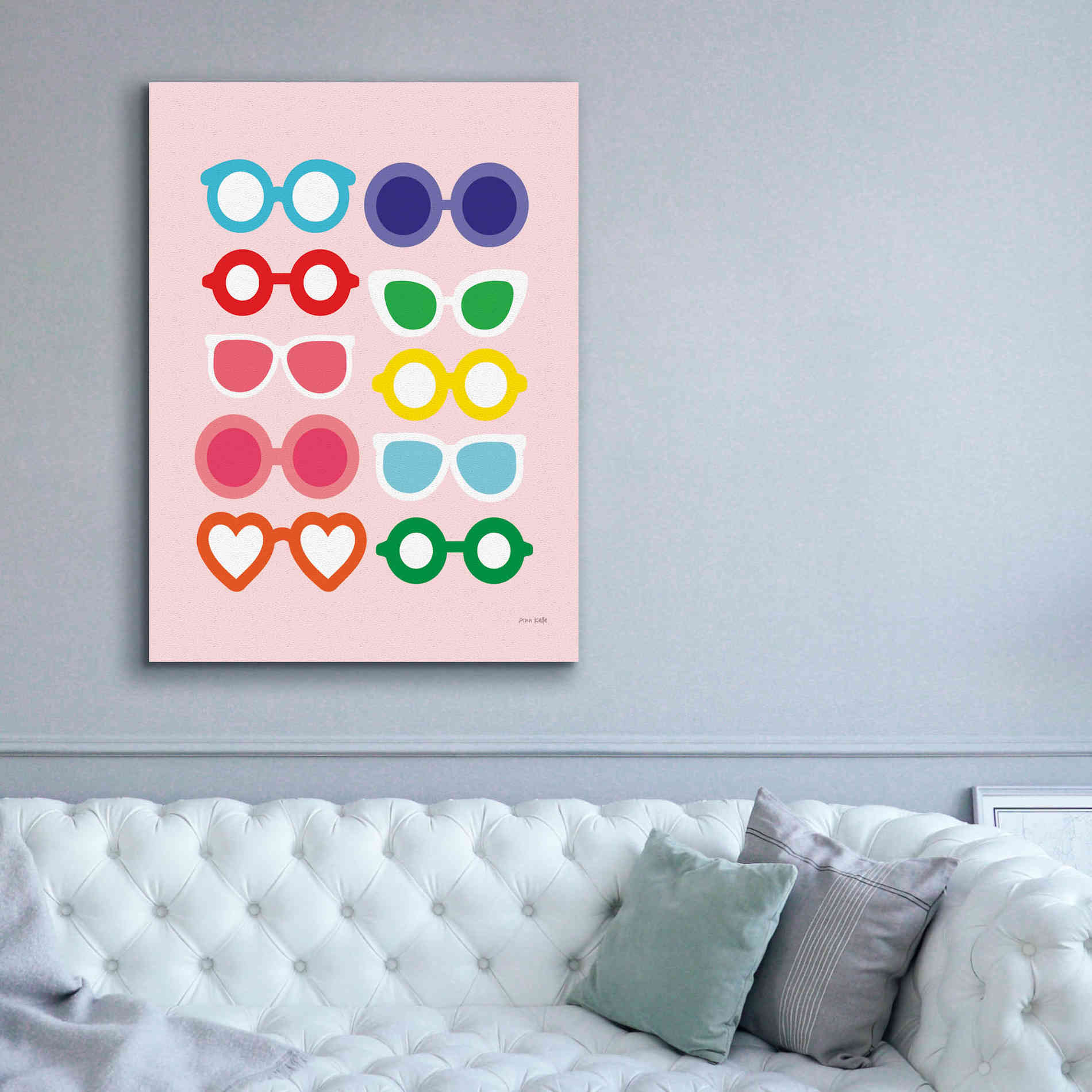 'Sunglasses for All' by Ann Kelle Designs, Canvas Wall Art,40 x 54