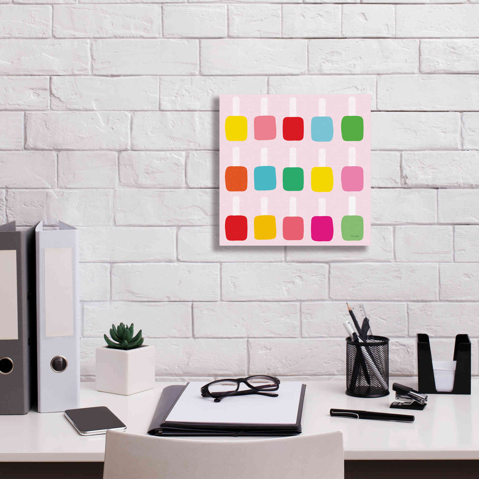 'Nail Polish Fun' by Ann Kelle Designs, Canvas Wall Art,12 x 12