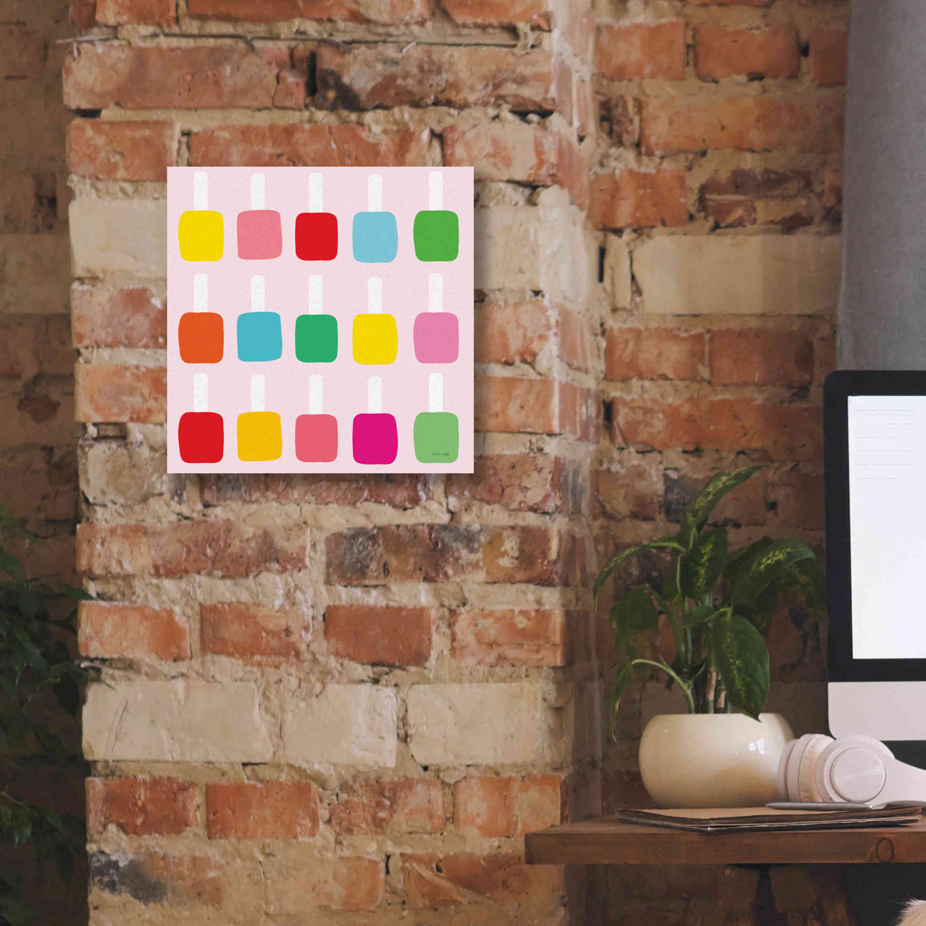 'Nail Polish Fun' by Ann Kelle Designs, Canvas Wall Art,12 x 12