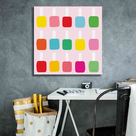 Image of 'Nail Polish Fun' by Ann Kelle Designs, Canvas Wall Art,26 x 26