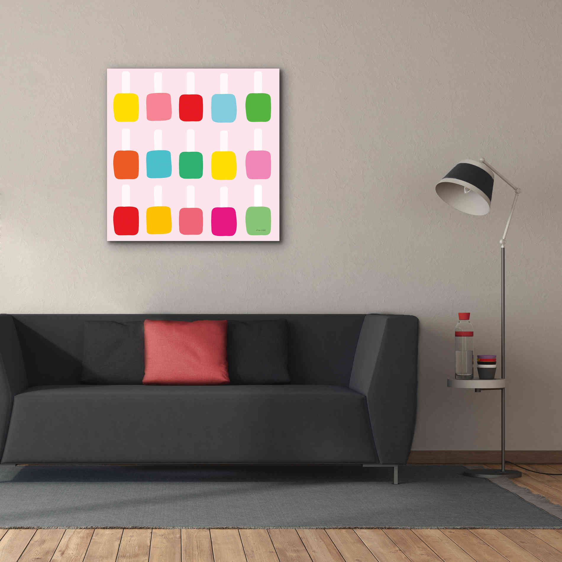 'Nail Polish Fun' by Ann Kelle Designs, Canvas Wall Art,37 x 37