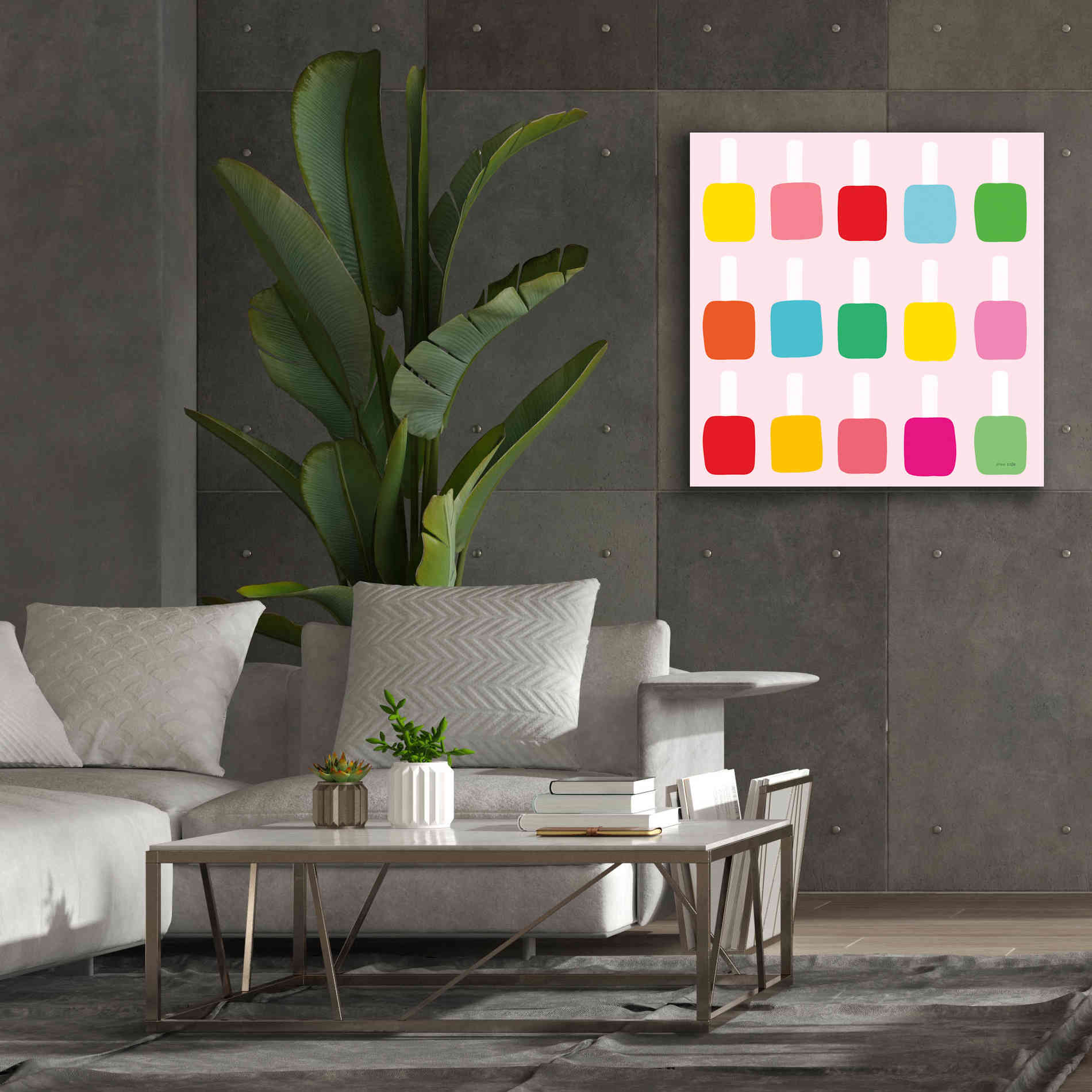 'Nail Polish Fun' by Ann Kelle Designs, Canvas Wall Art,37 x 37