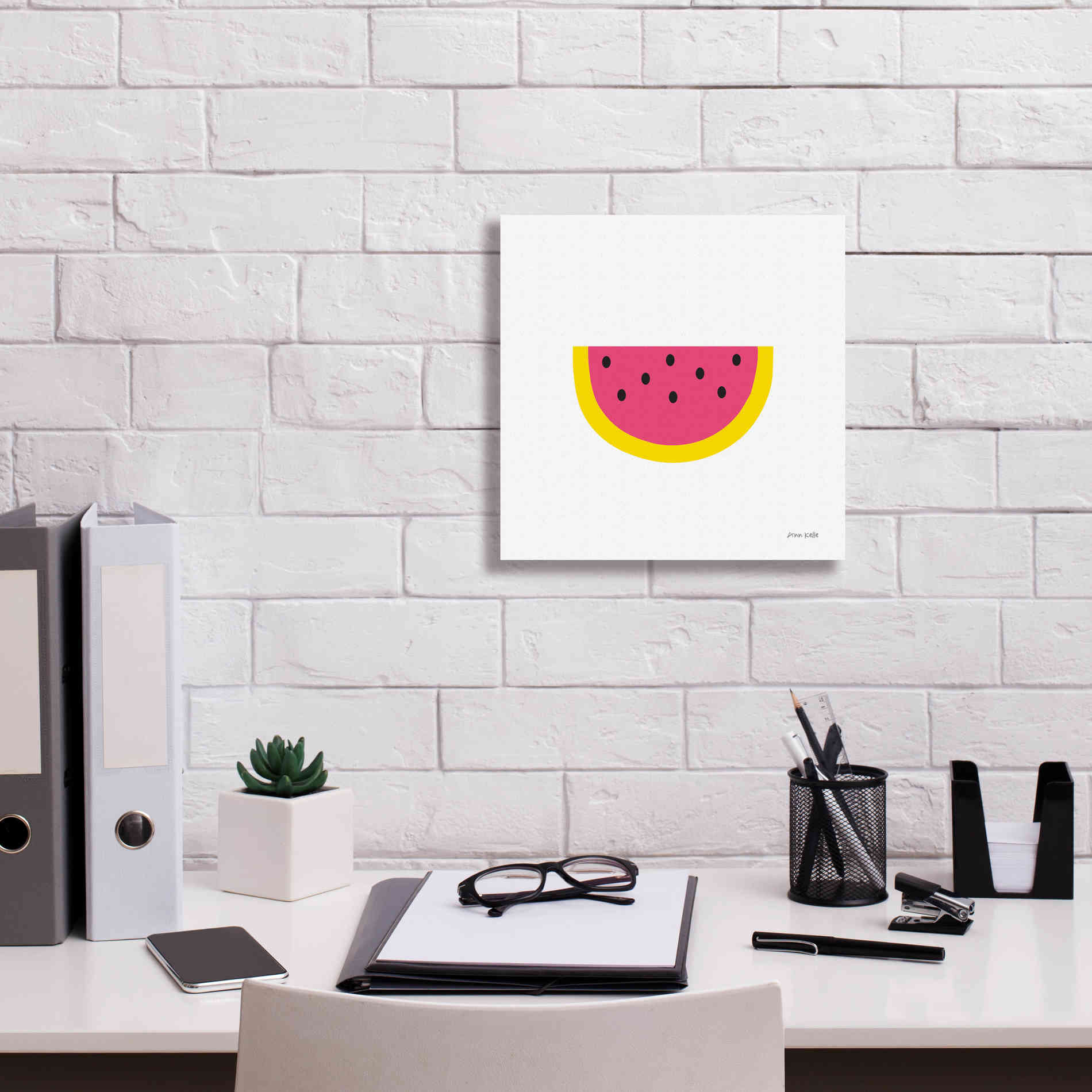 'Watermelon' by Ann Kelle Designs, Canvas Wall Art,12 x 12
