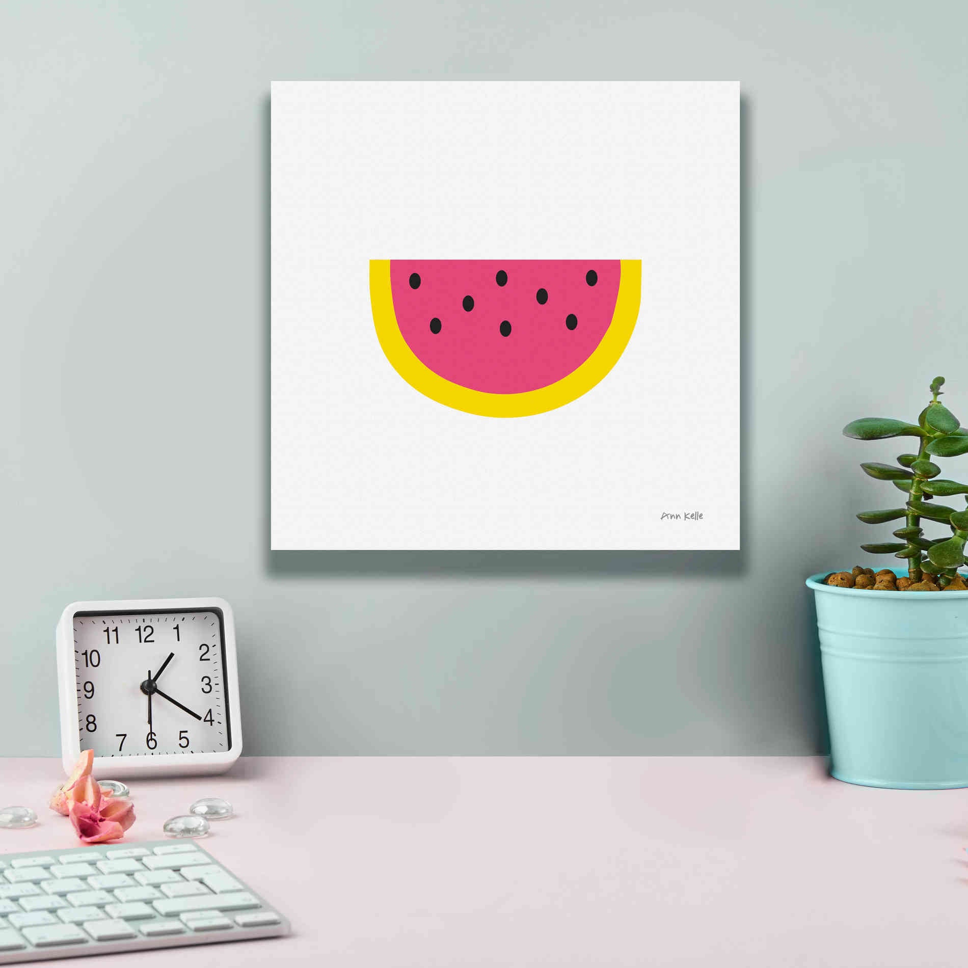 'Watermelon' by Ann Kelle Designs, Canvas Wall Art,12 x 12