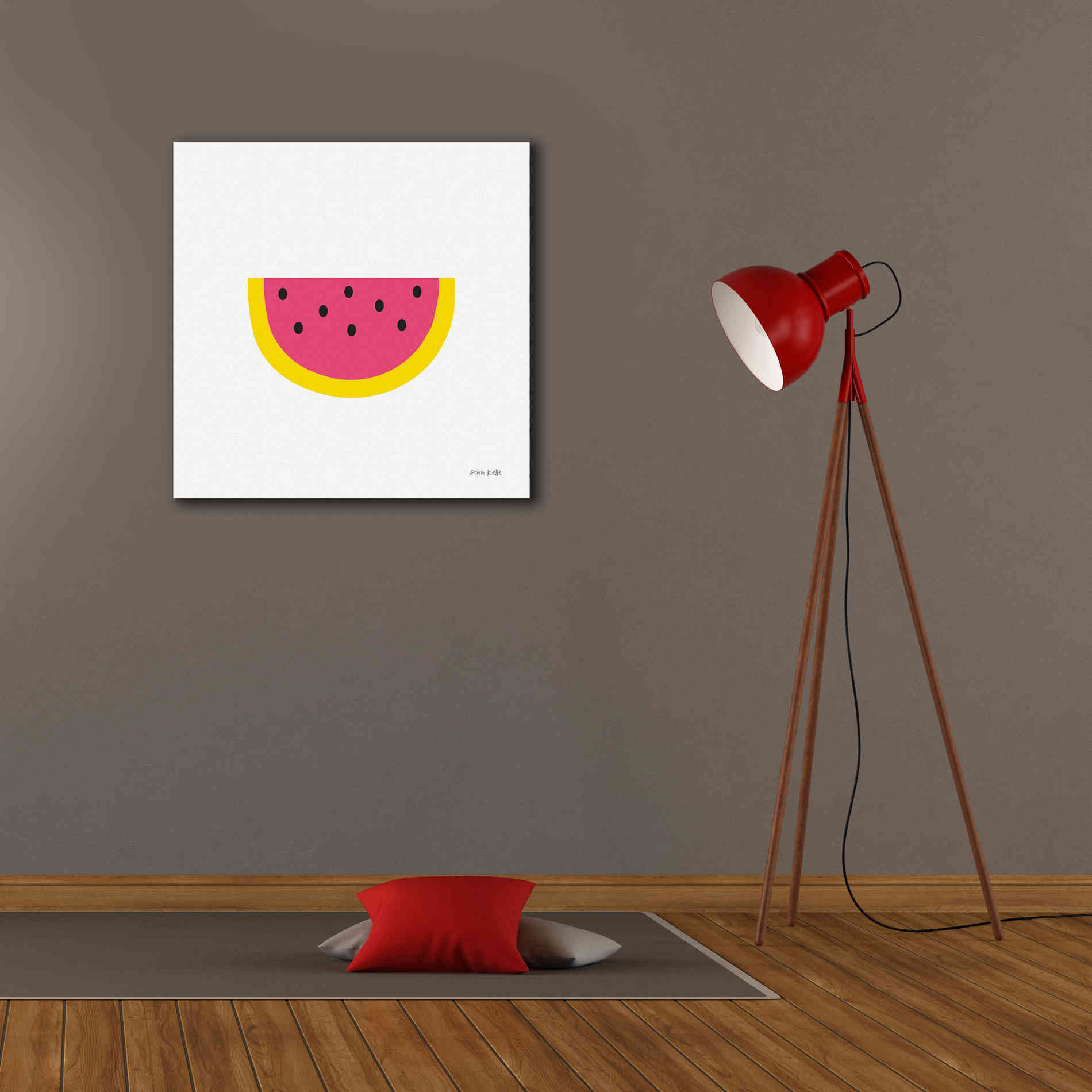 'Watermelon' by Ann Kelle Designs, Canvas Wall Art,26 x 26