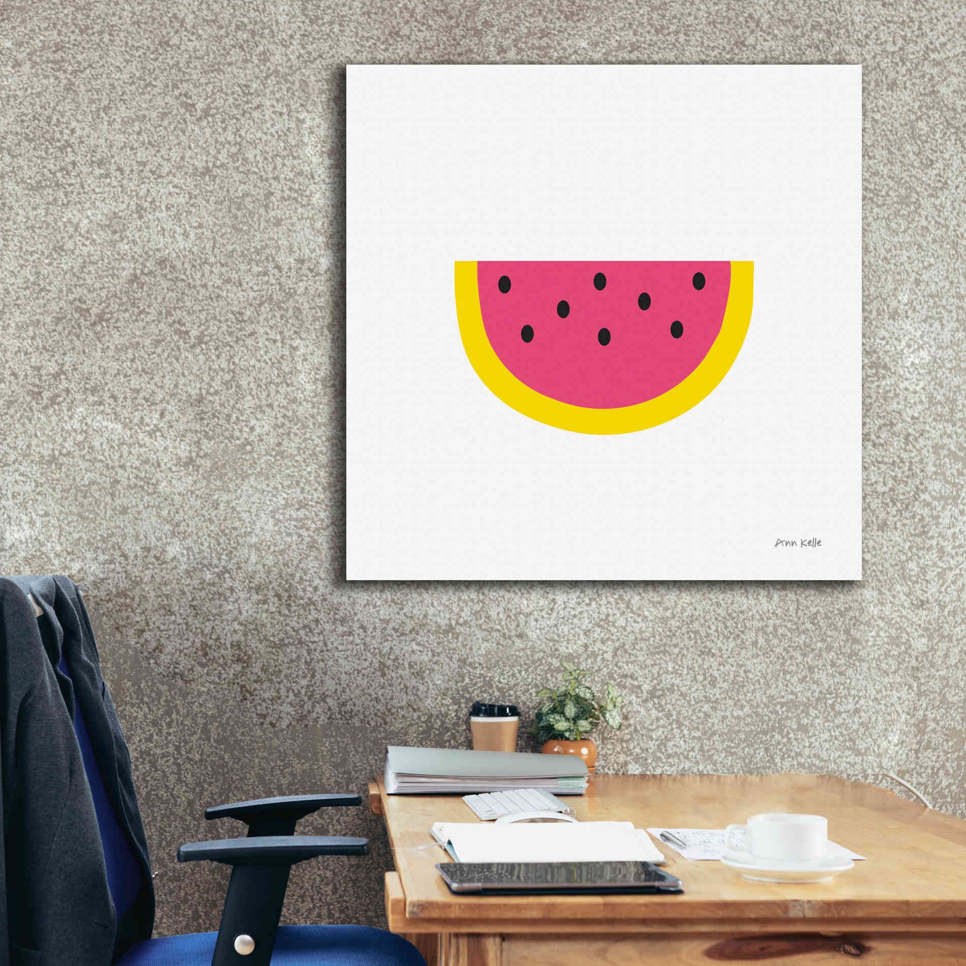 'Watermelon' by Ann Kelle Designs, Canvas Wall Art,37 x 37