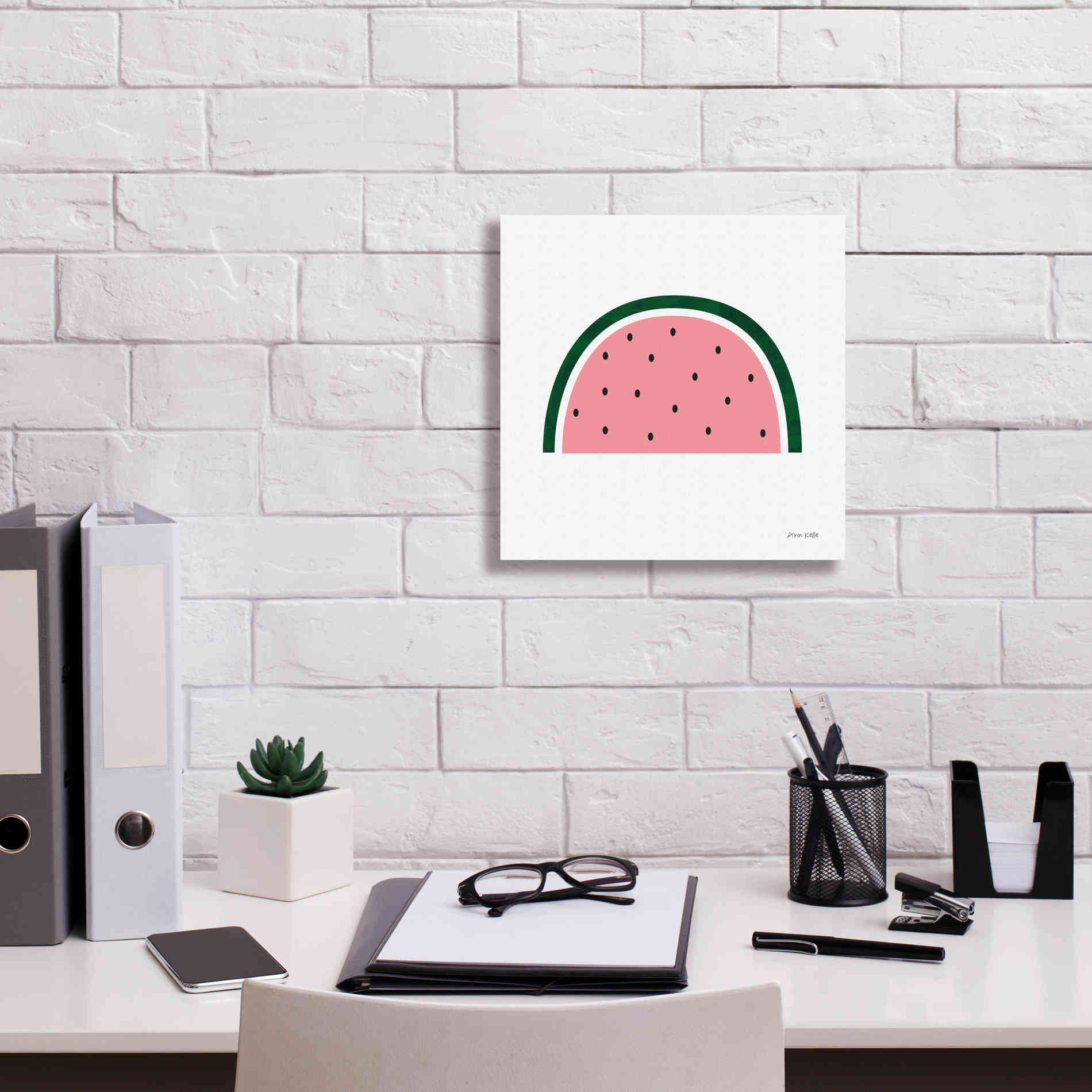 'Watermelon 2' by Ann Kelle Designs, Canvas Wall Art,12 x 12
