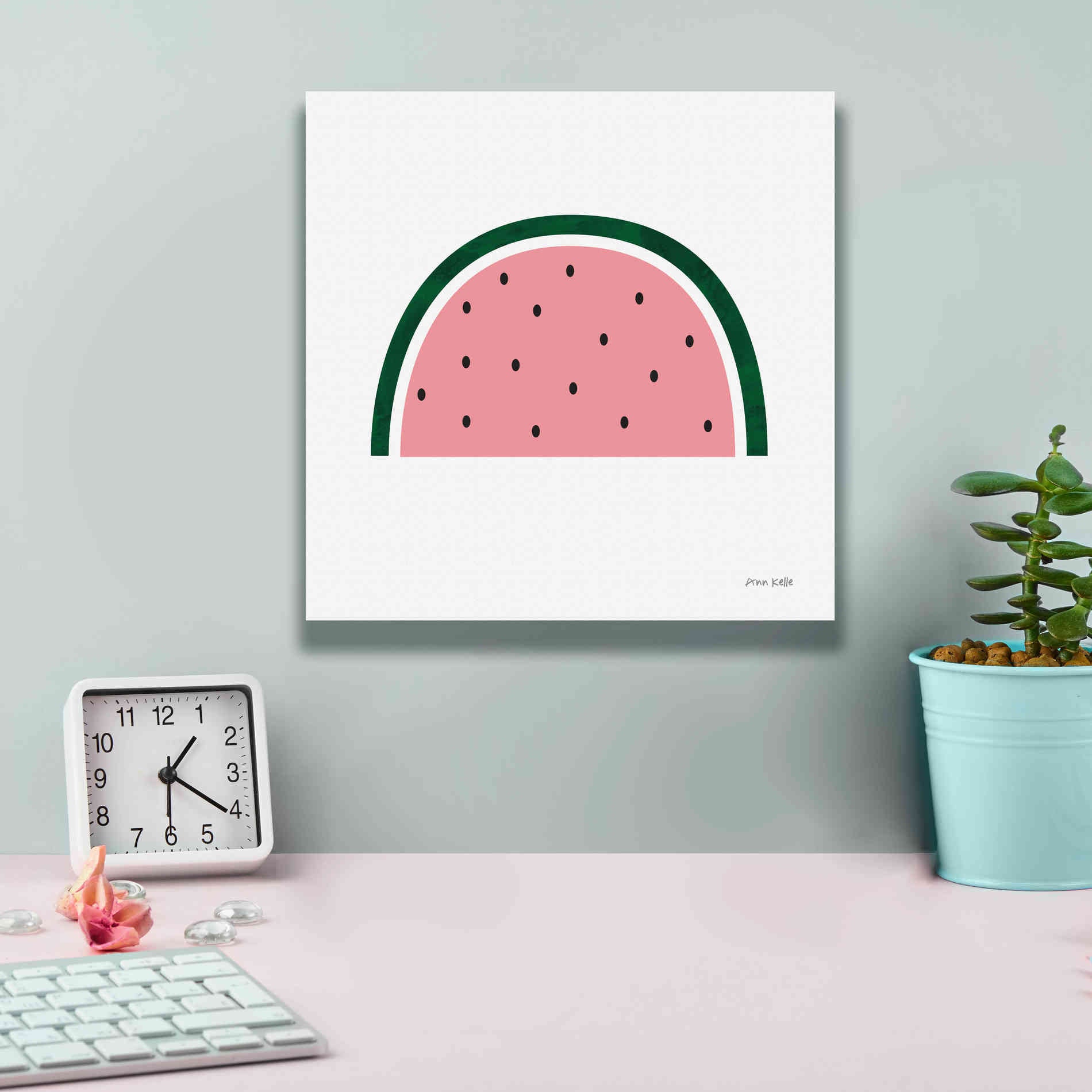 'Watermelon 2' by Ann Kelle Designs, Canvas Wall Art,12 x 12