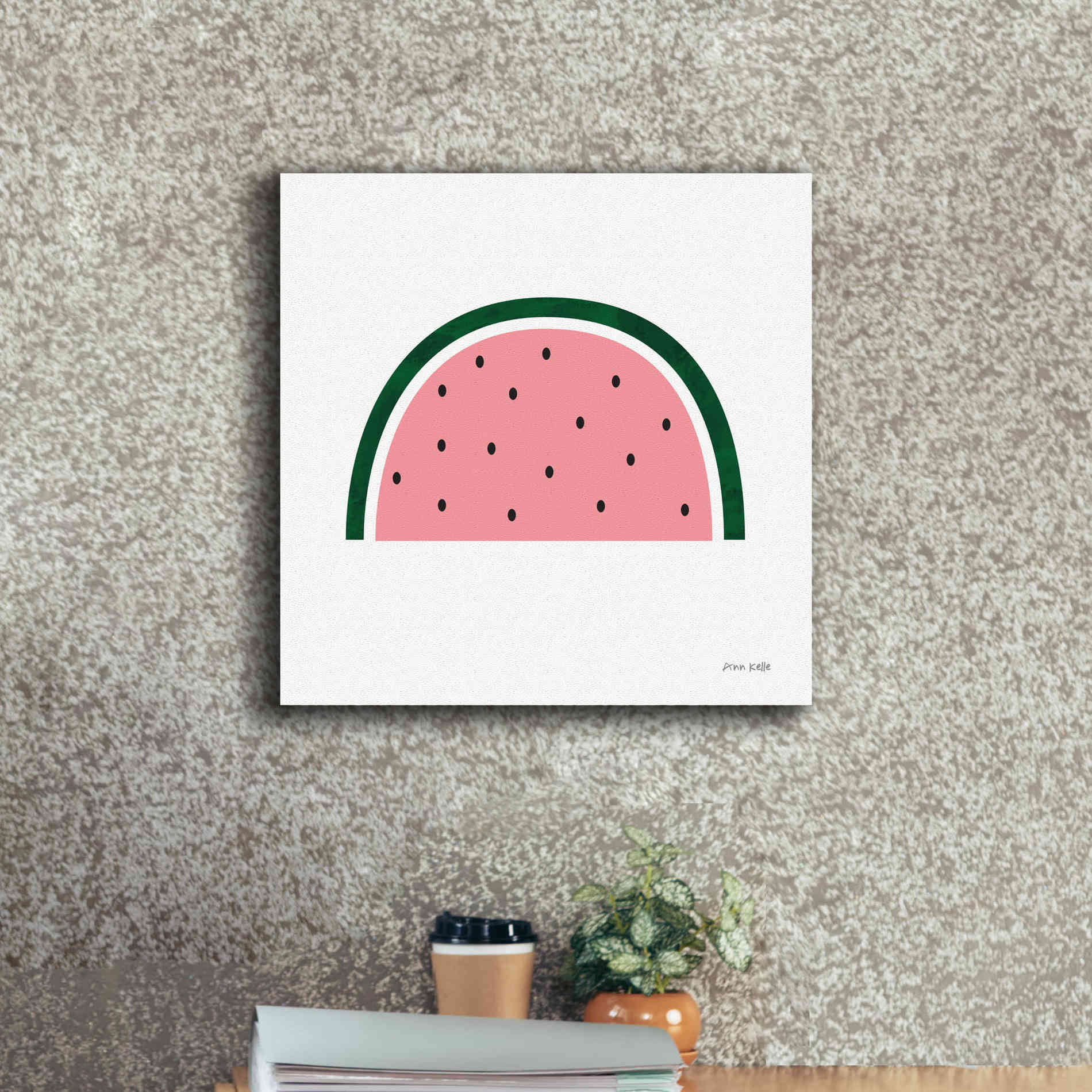 'Watermelon 2' by Ann Kelle Designs, Canvas Wall Art,18 x 18