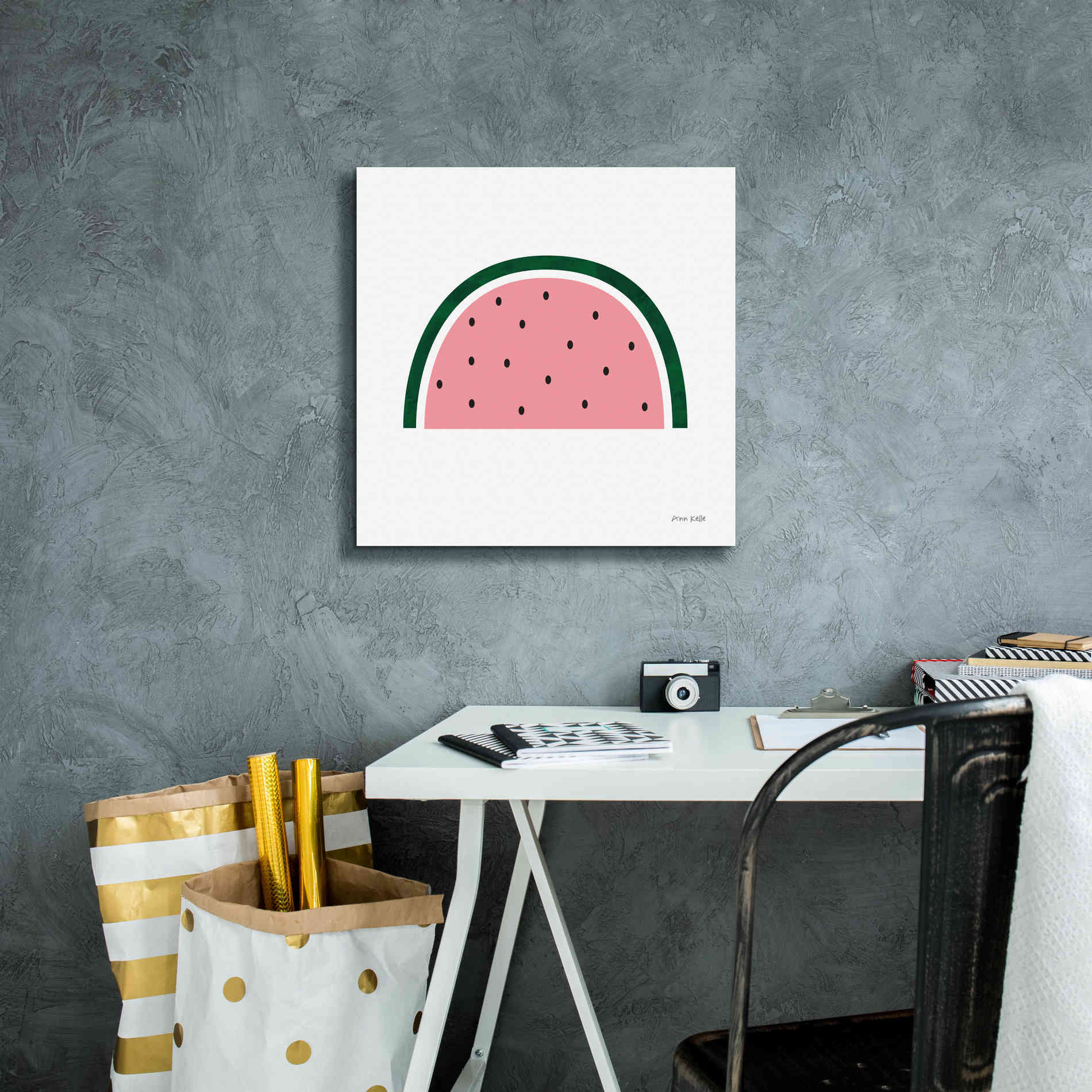 'Watermelon 2' by Ann Kelle Designs, Canvas Wall Art,18 x 18