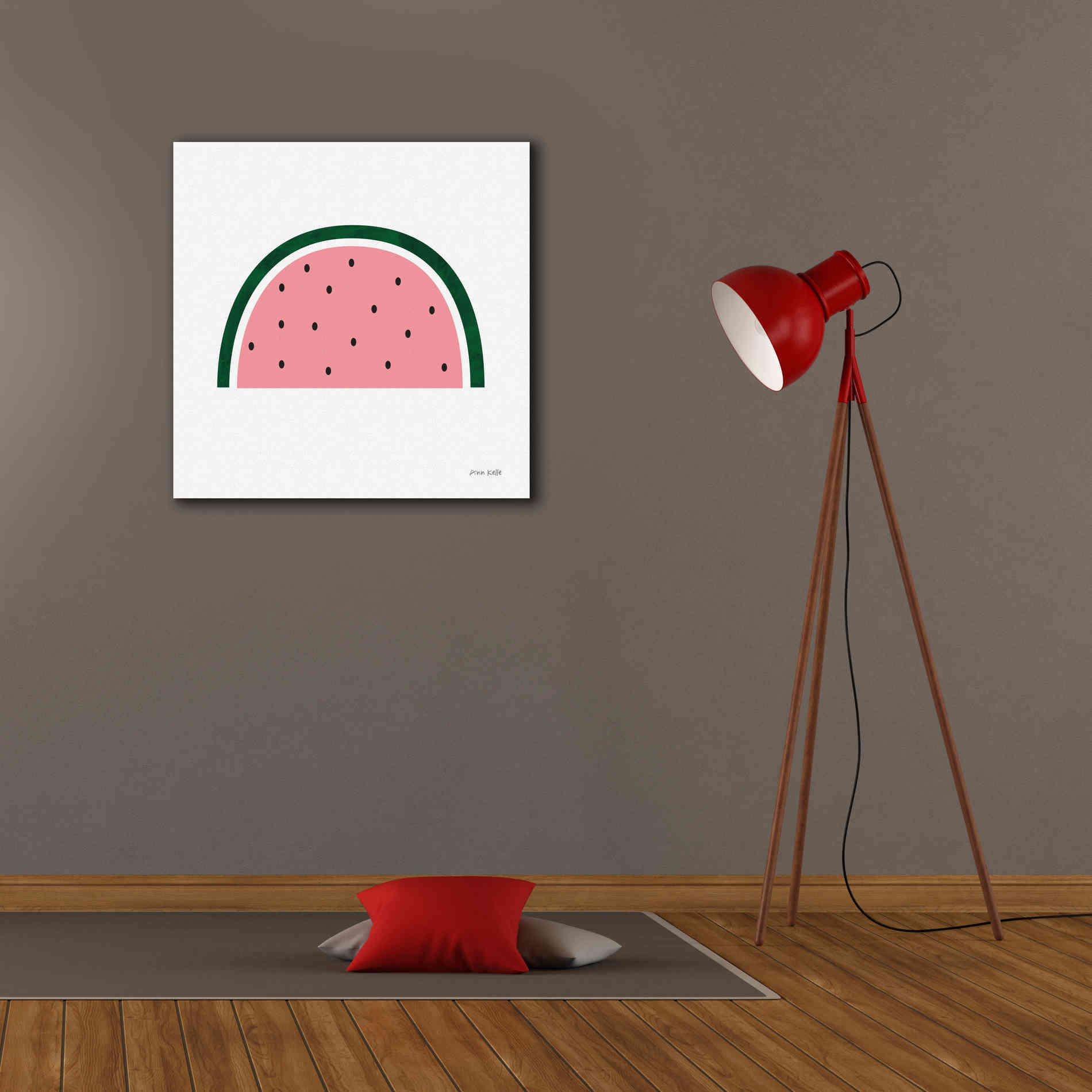 'Watermelon 2' by Ann Kelle Designs, Canvas Wall Art,26 x 26