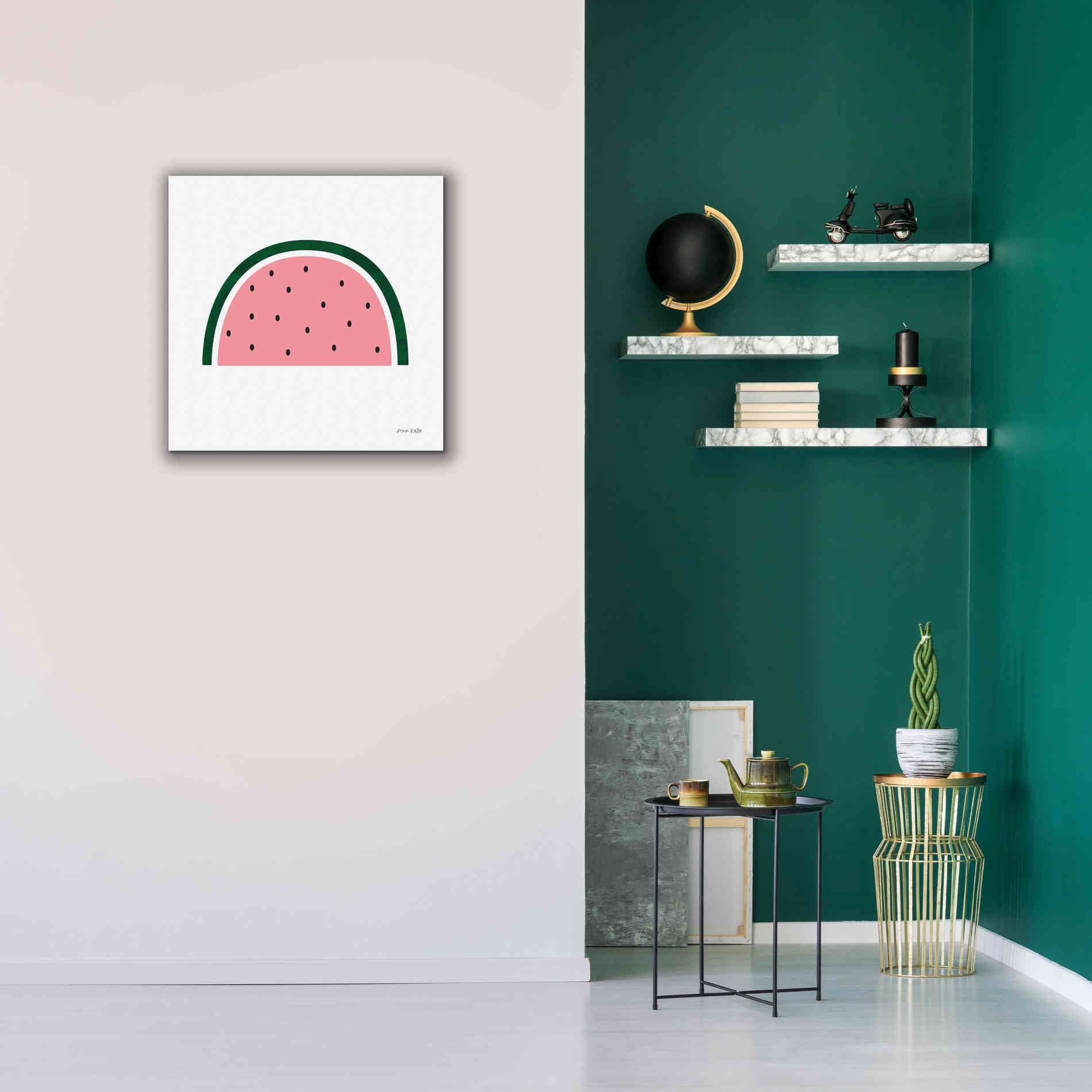 'Watermelon 2' by Ann Kelle Designs, Canvas Wall Art,26 x 26