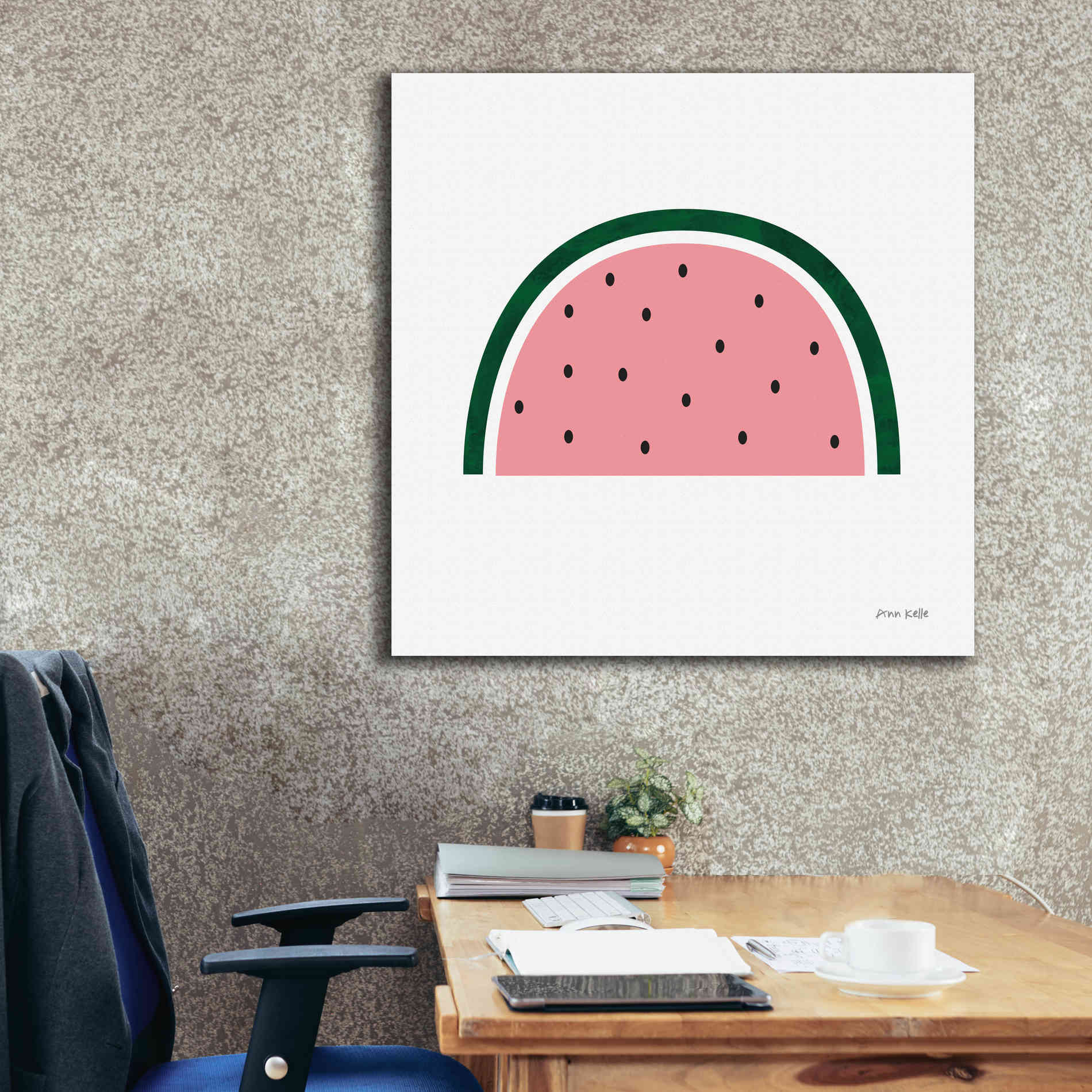 'Watermelon 2' by Ann Kelle Designs, Canvas Wall Art,37 x 37