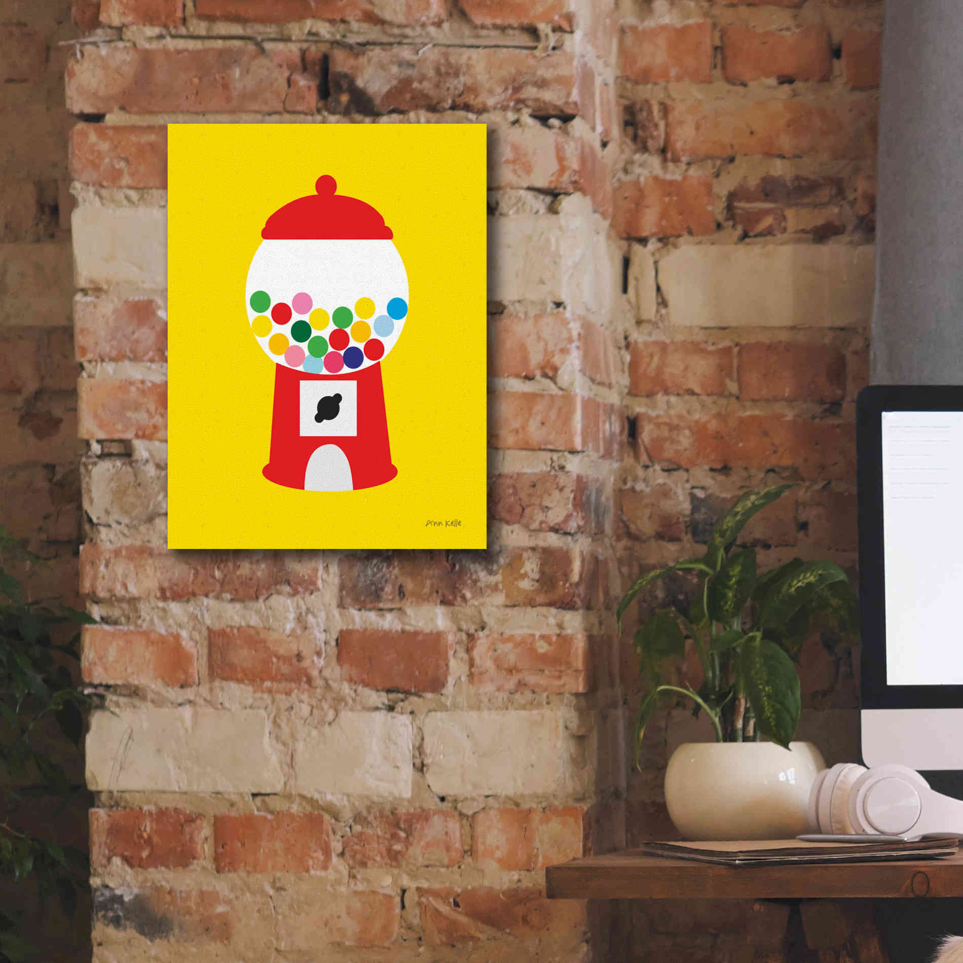 'Gumball Machine' by Ann Kelle Designs, Canvas Wall Art,12 x 16