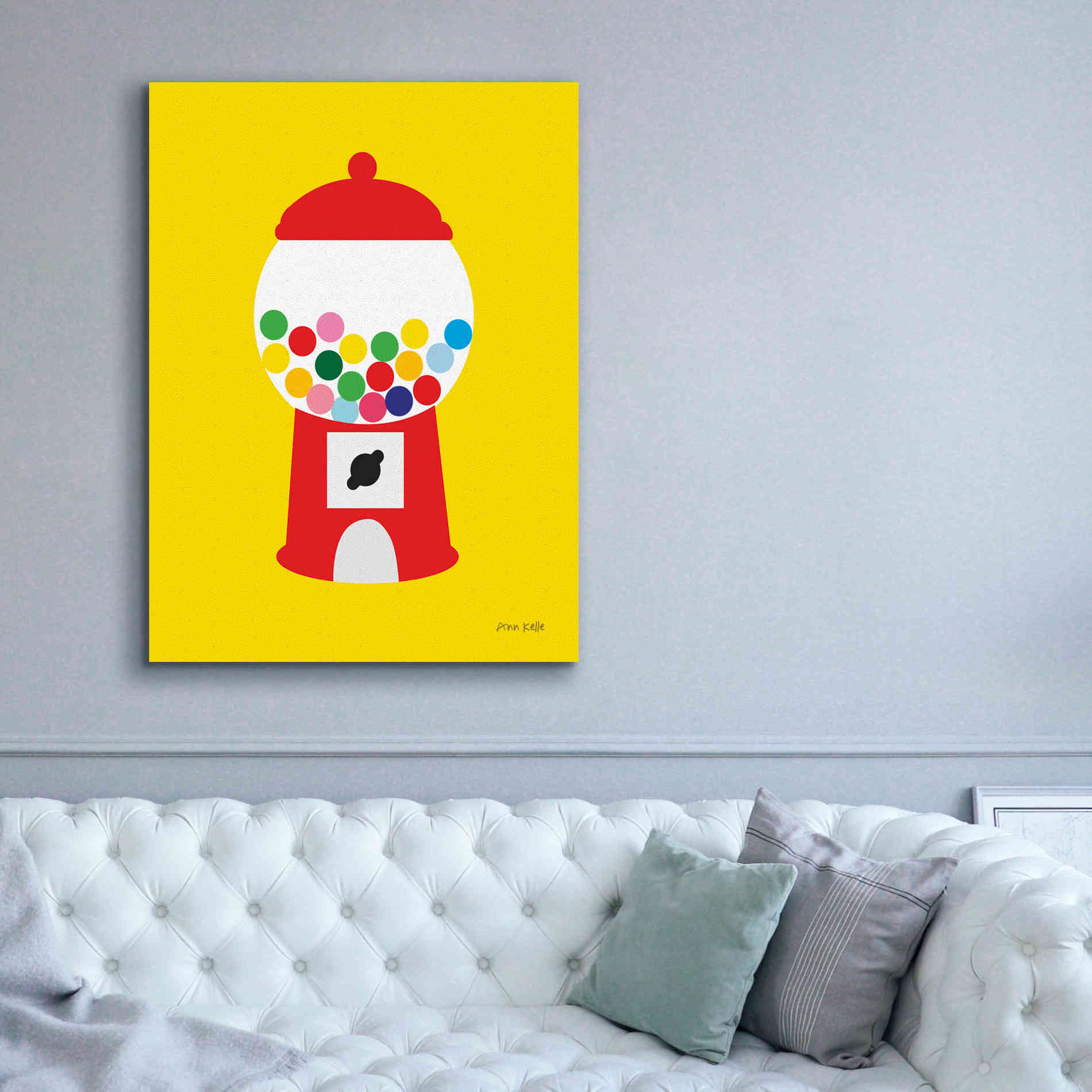 'Gumball Machine' by Ann Kelle Designs, Canvas Wall Art,40 x 54
