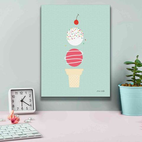 Image of 'Ice Cream and Cherry I' by Ann Kelle Designs, Canvas Wall Art,12 x 16