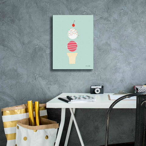 Image of 'Ice Cream and Cherry I' by Ann Kelle Designs, Canvas Wall Art,12 x 16