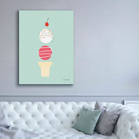 Image of 'Ice Cream and Cherry I' by Ann Kelle Designs, Canvas Wall Art,40 x 54