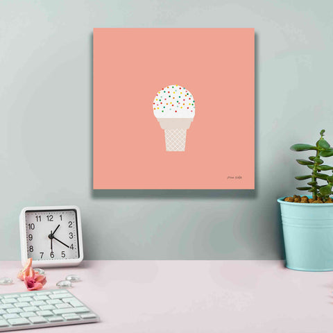 Image of 'Ice Cream Cone I' by Ann Kelle Designs, Canvas Wall Art,12 x 12