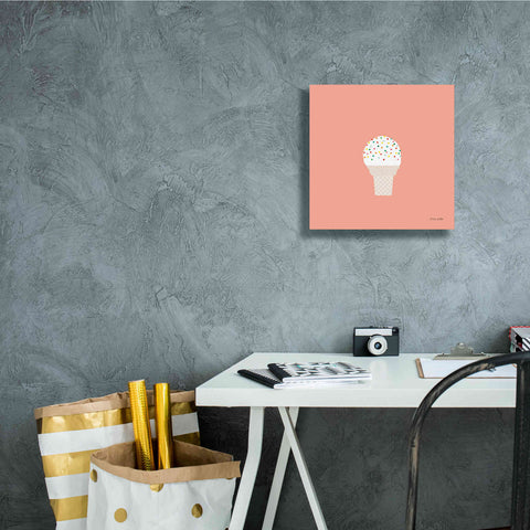 Image of 'Ice Cream Cone I' by Ann Kelle Designs, Canvas Wall Art,12 x 12