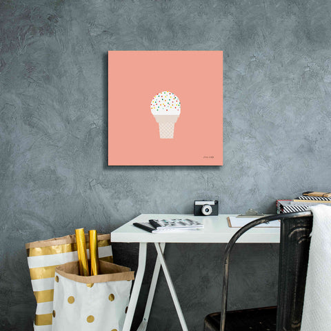 Image of 'Ice Cream Cone I' by Ann Kelle Designs, Canvas Wall Art,18 x 18