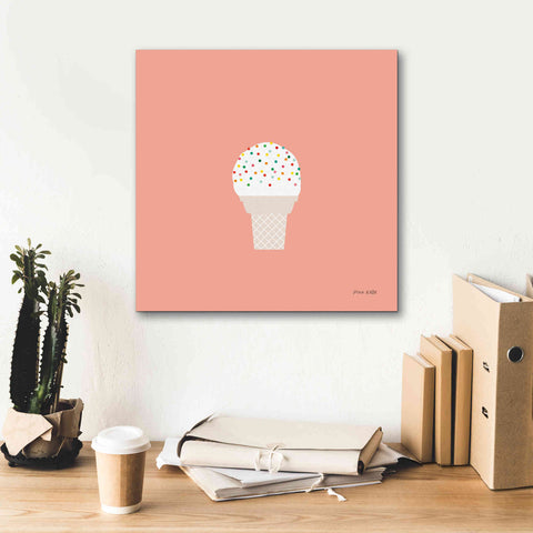 Image of 'Ice Cream Cone I' by Ann Kelle Designs, Canvas Wall Art,18 x 18