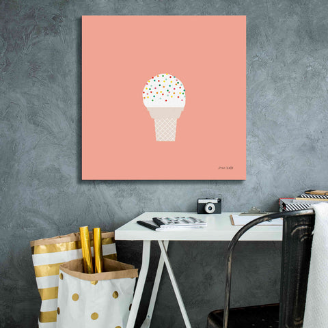 Image of 'Ice Cream Cone I' by Ann Kelle Designs, Canvas Wall Art,26 x 26