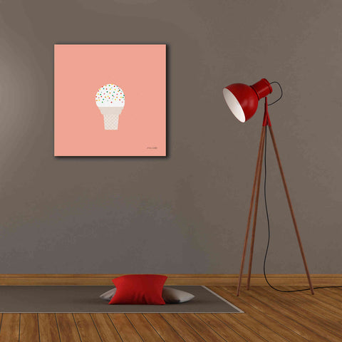 Image of 'Ice Cream Cone I' by Ann Kelle Designs, Canvas Wall Art,26 x 26