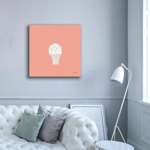 Image of 'Ice Cream Cone I' by Ann Kelle Designs, Canvas Wall Art,37 x 37