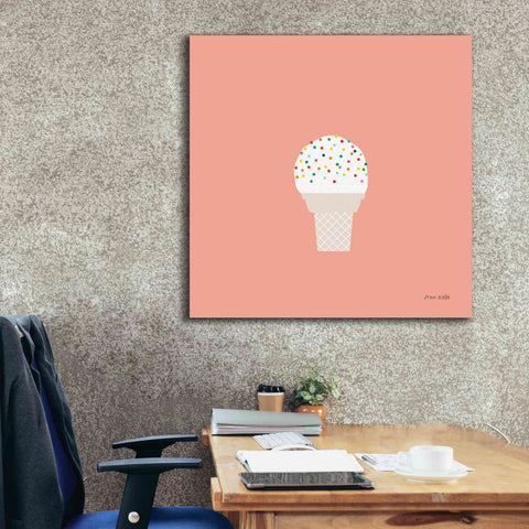 Image of 'Ice Cream Cone I' by Ann Kelle Designs, Canvas Wall Art,37 x 37