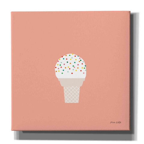 Image of 'Ice Cream Cone I' by Ann Kelle Designs, Canvas Wall Art,12x12x1.1x0,18x18x1.1x0,26x26x1.74x0,37x37x1.74x0