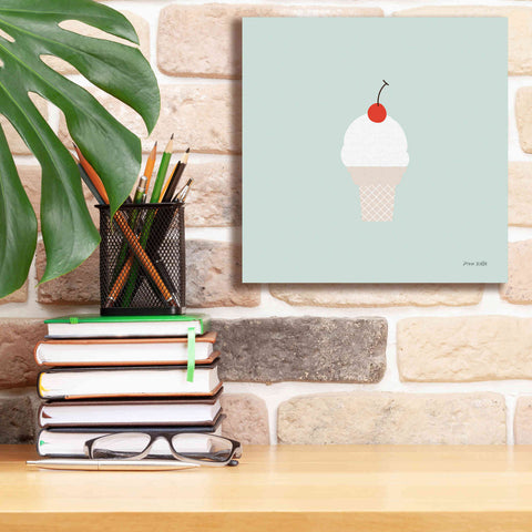 Image of 'Ice Cream Cone II' by Ann Kelle Designs, Canvas Wall Art,12 x 12