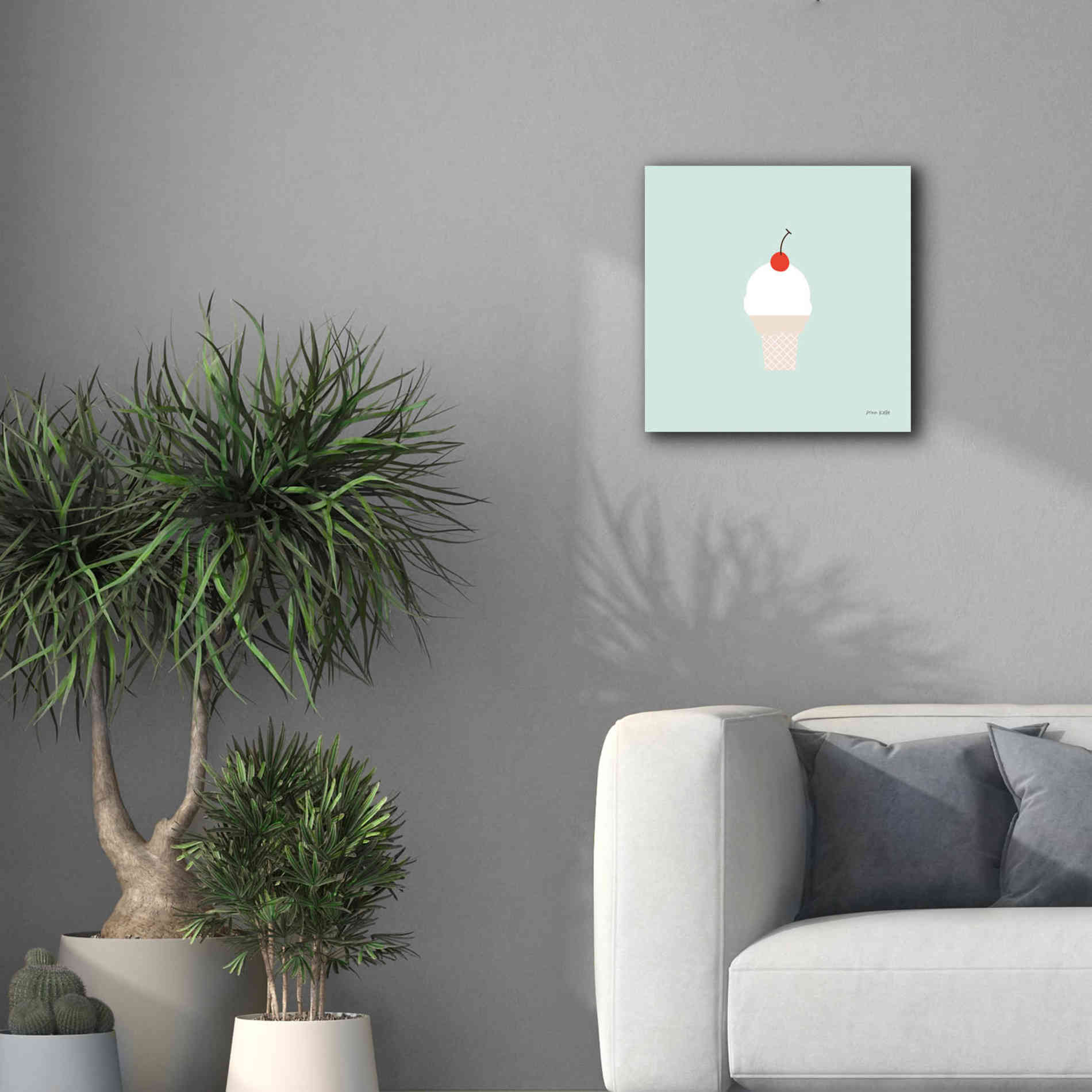 'Ice Cream Cone II' by Ann Kelle Designs, Canvas Wall Art,18 x 18