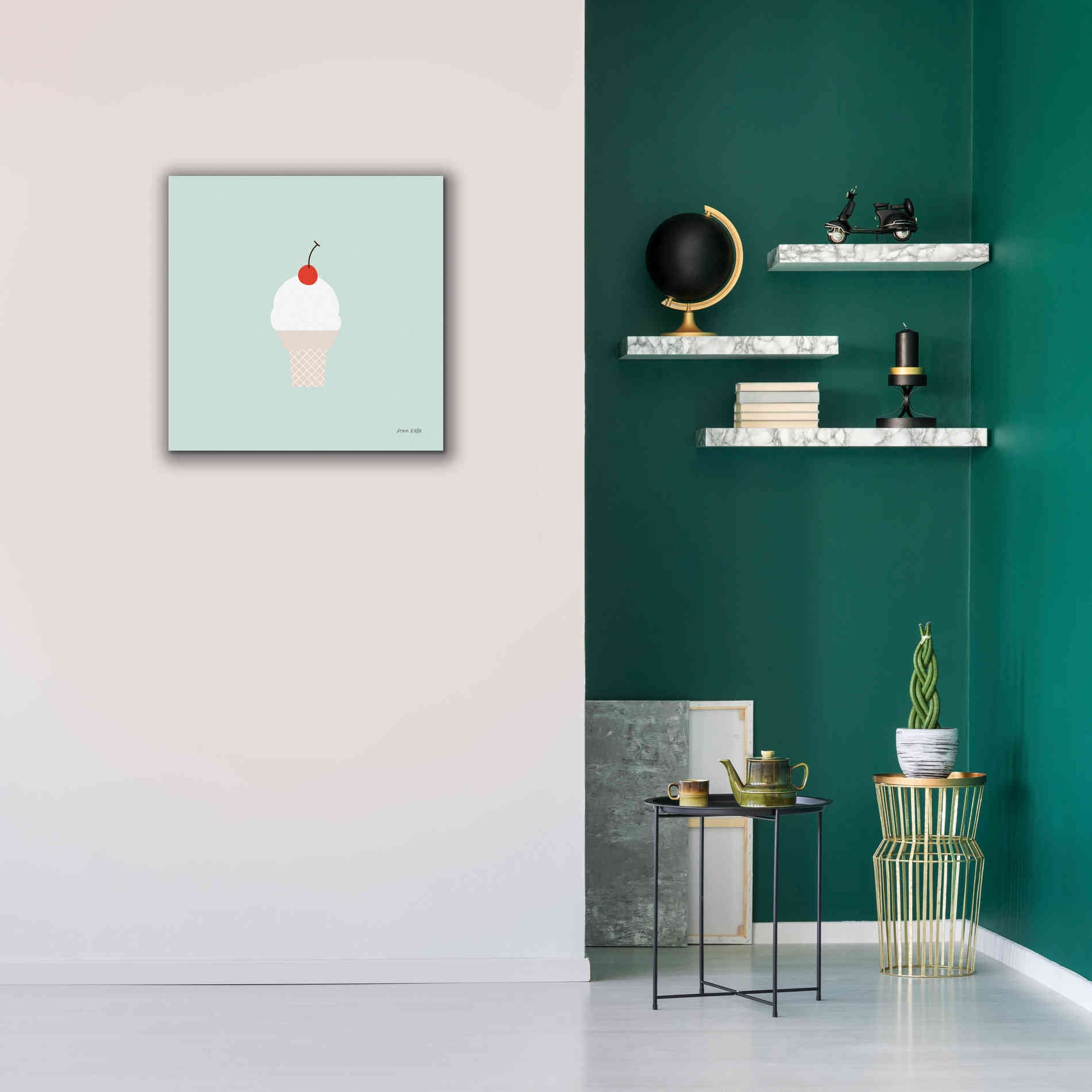 'Ice Cream Cone II' by Ann Kelle Designs, Canvas Wall Art,26 x 26