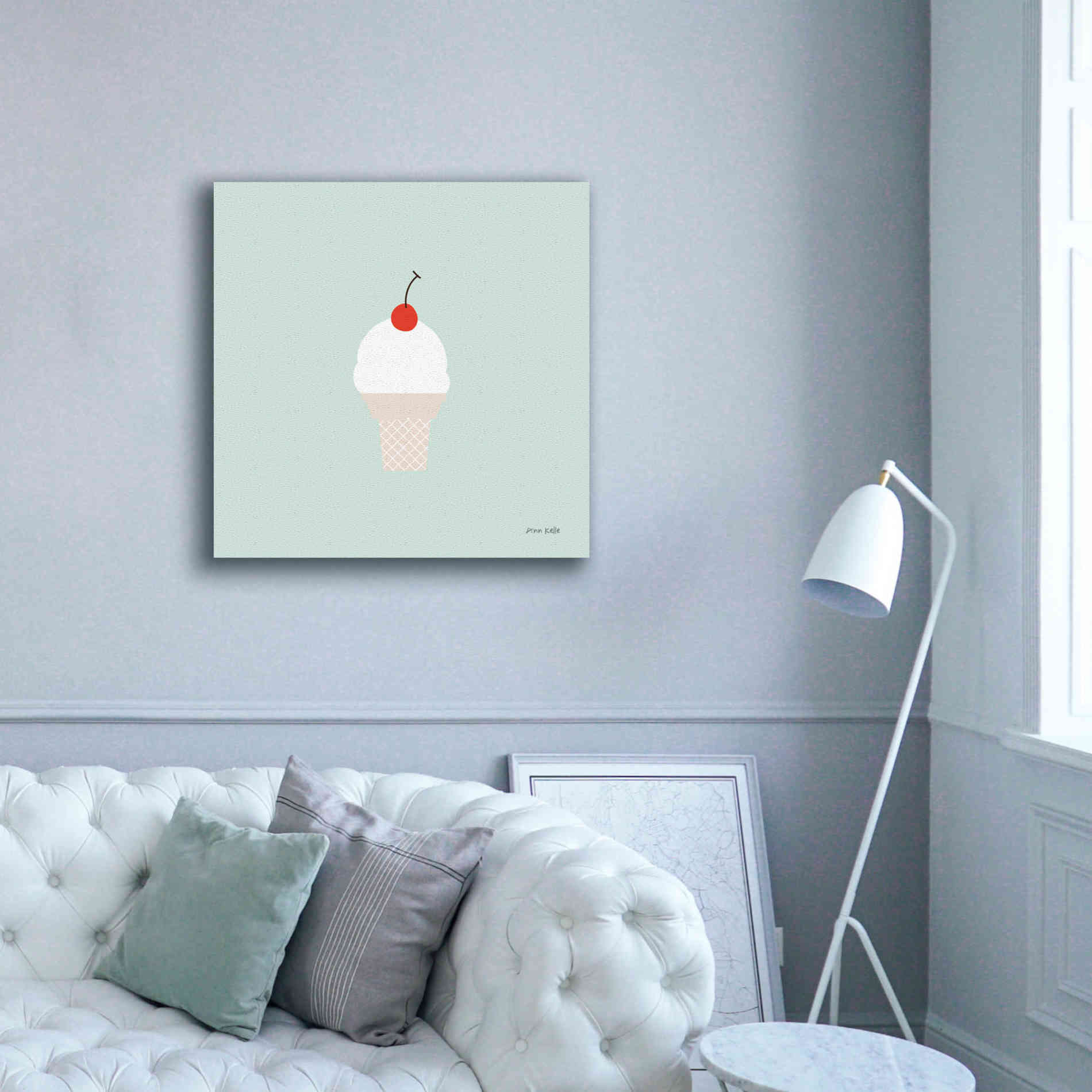 'Ice Cream Cone II' by Ann Kelle Designs, Canvas Wall Art,37 x 37