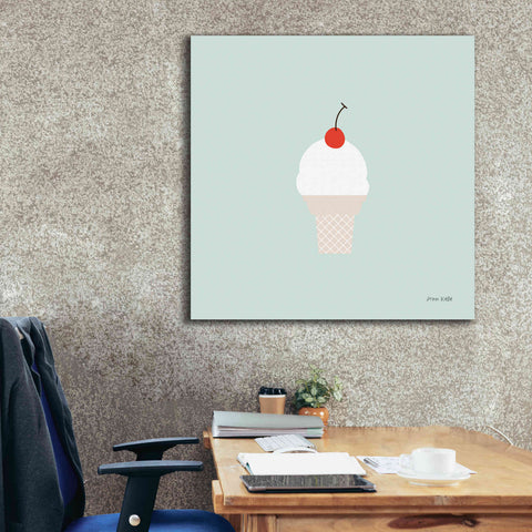 Image of 'Ice Cream Cone II' by Ann Kelle Designs, Canvas Wall Art,37 x 37