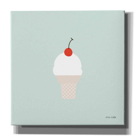 Image of 'Ice Cream Cone II' by Ann Kelle Designs, Canvas Wall Art,12x12x1.1x0,18x18x1.1x0,26x26x1.74x0,37x37x1.74x0