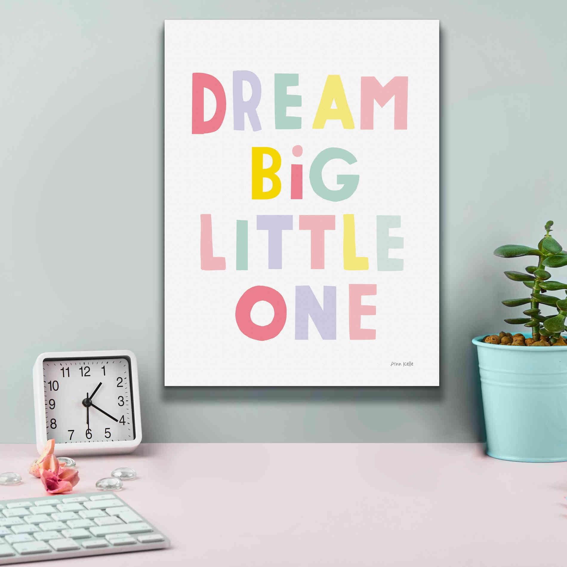 'Dream Big Little One' by Ann Kelle Designs, Canvas Wall Art,12 x 16