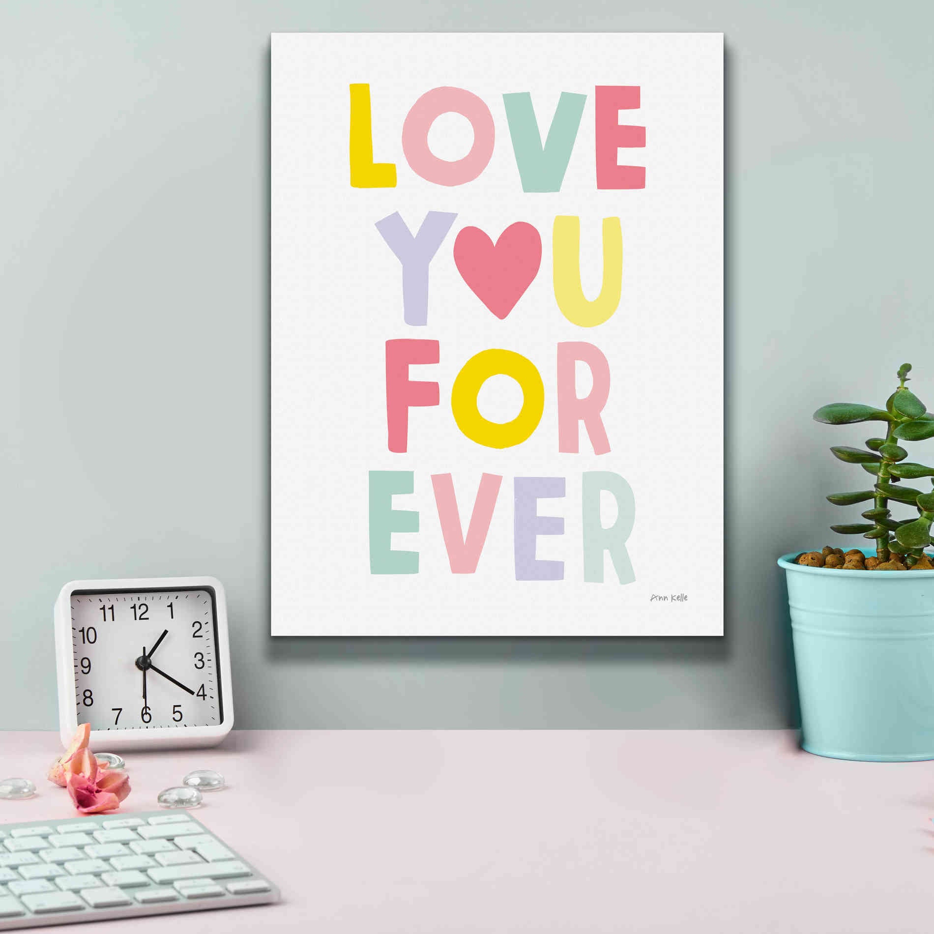 'Love You Forever' by Ann Kelle Designs, Canvas Wall Art,12 x 16