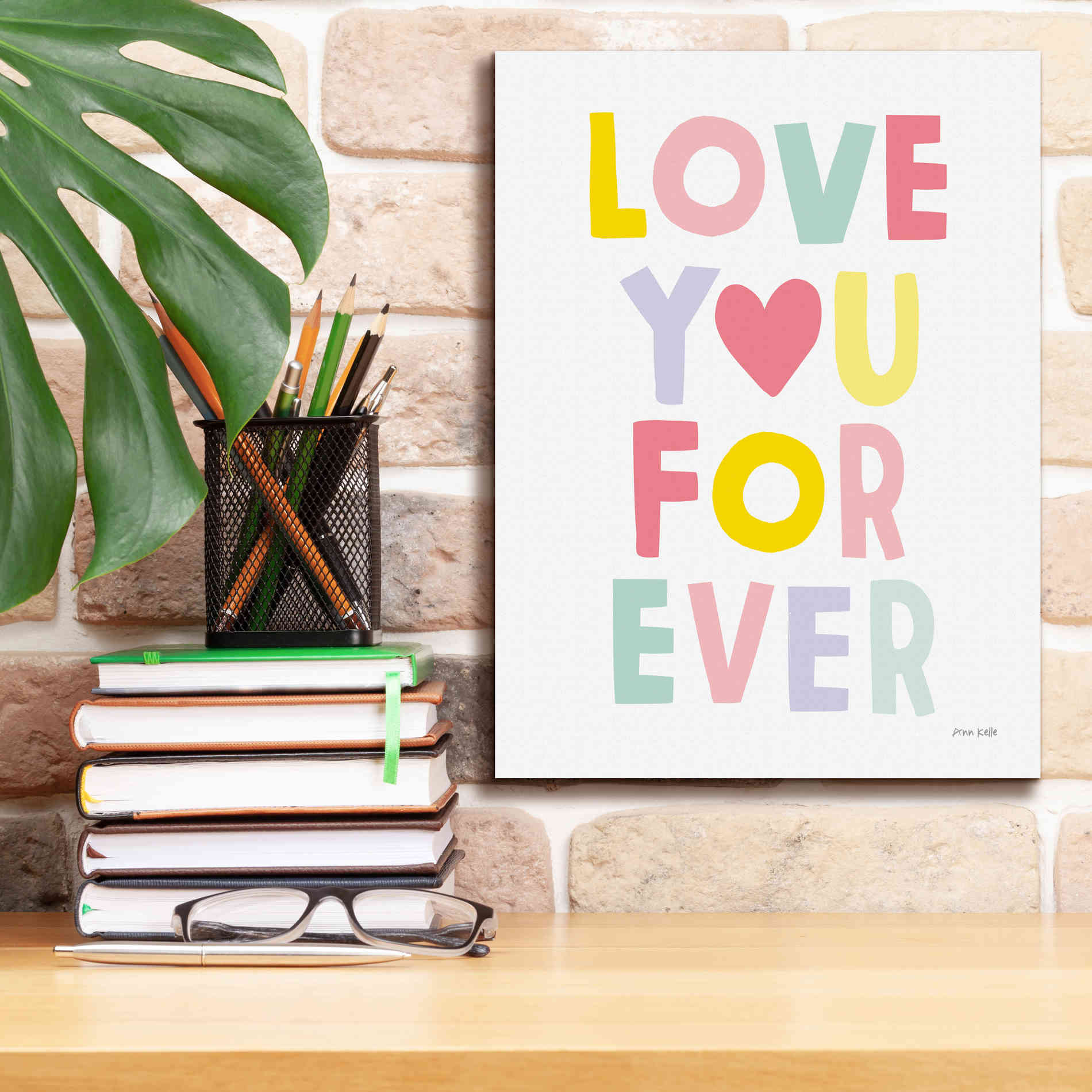 'Love You Forever' by Ann Kelle Designs, Canvas Wall Art,12 x 16