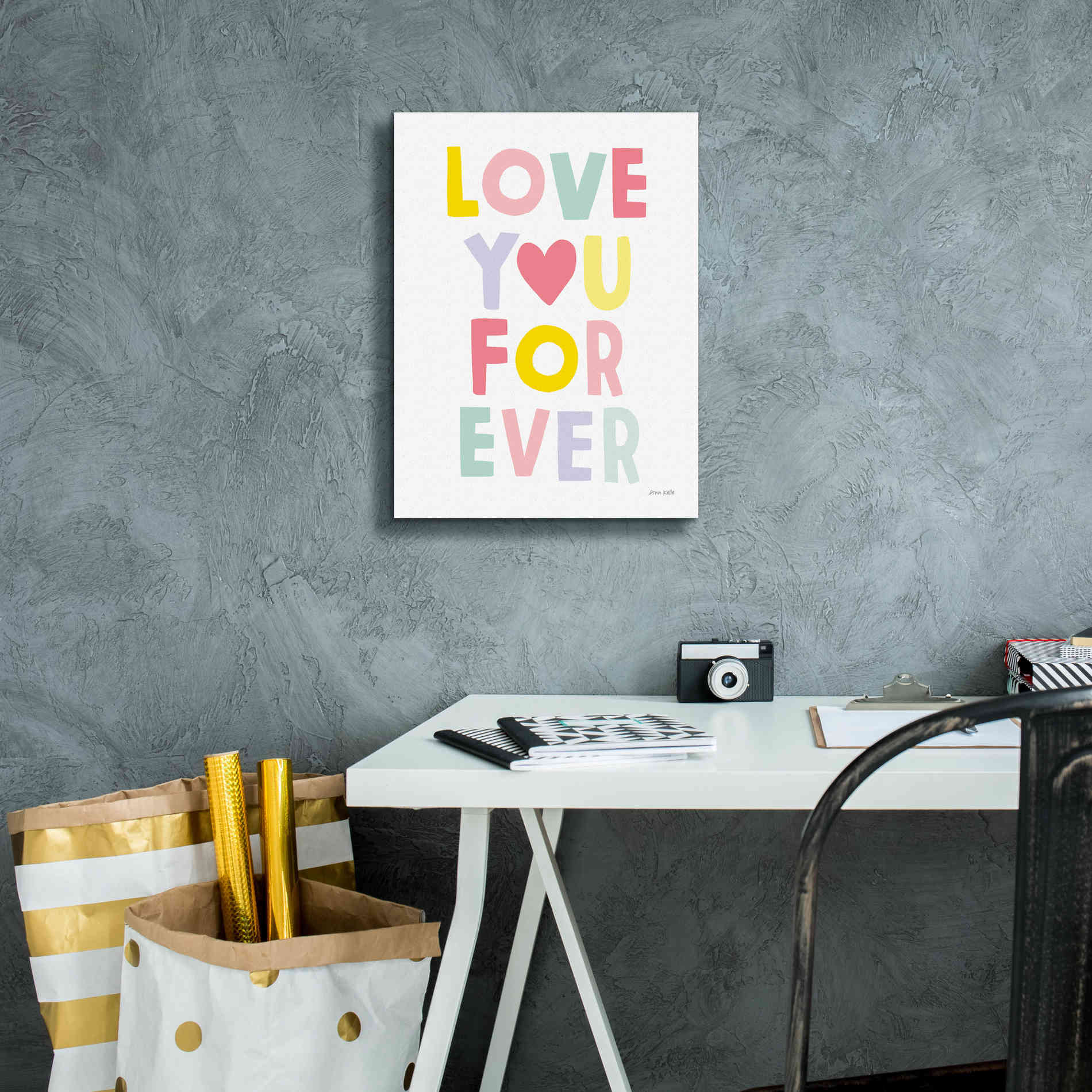 'Love You Forever' by Ann Kelle Designs, Canvas Wall Art,12 x 16