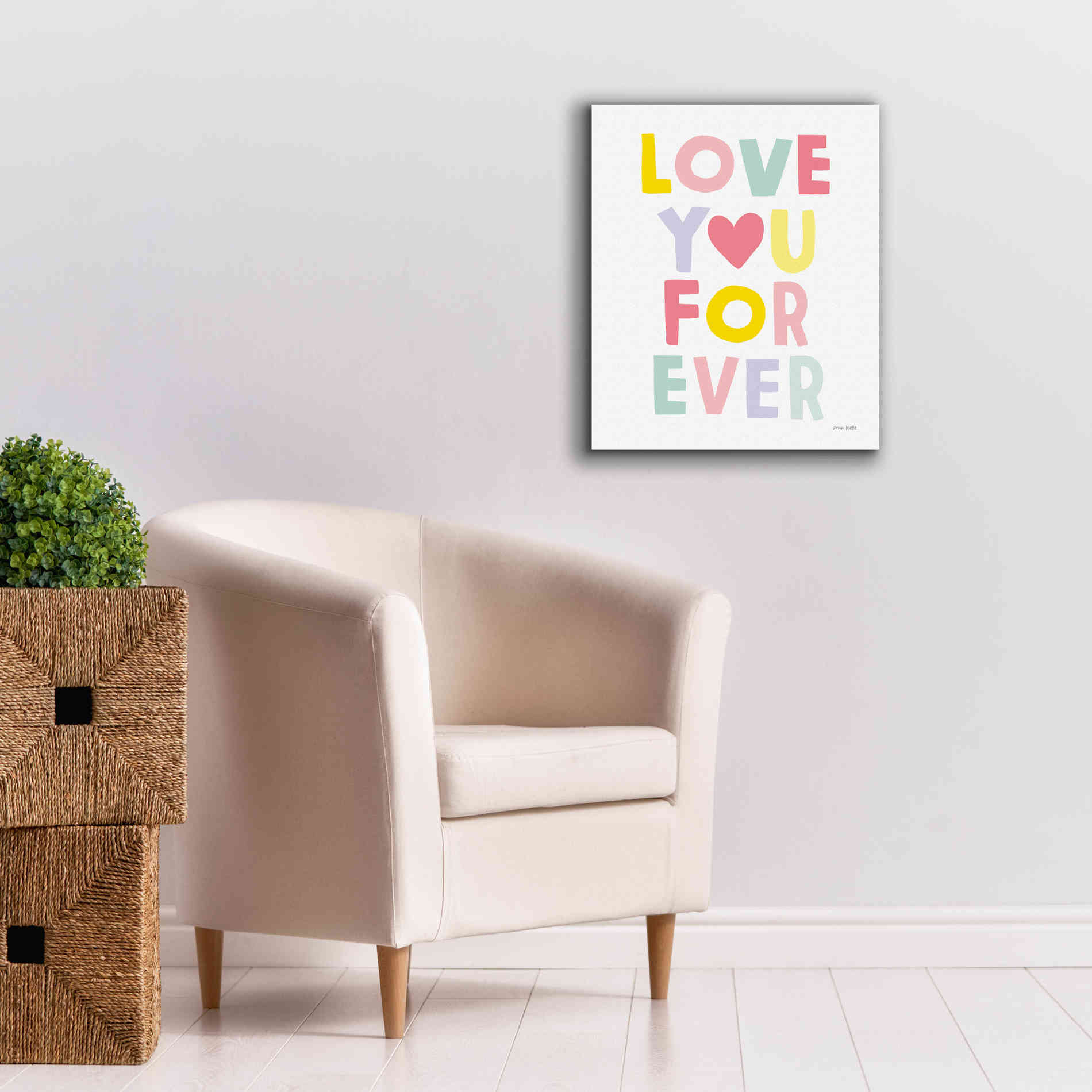 'Love You Forever' by Ann Kelle Designs, Canvas Wall Art,20 x 24
