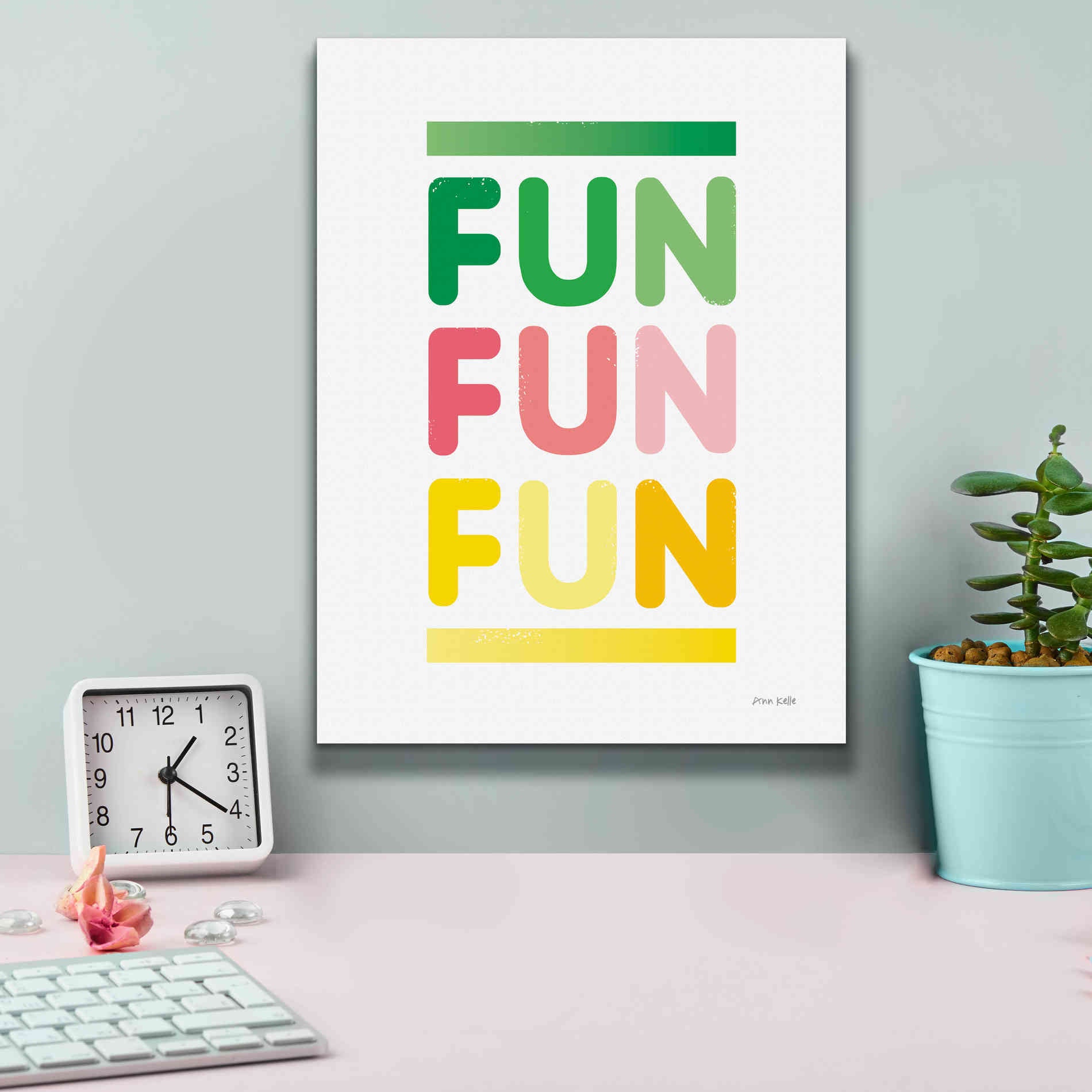 'Fun' by Ann Kelle Designs, Canvas Wall Art,12 x 16