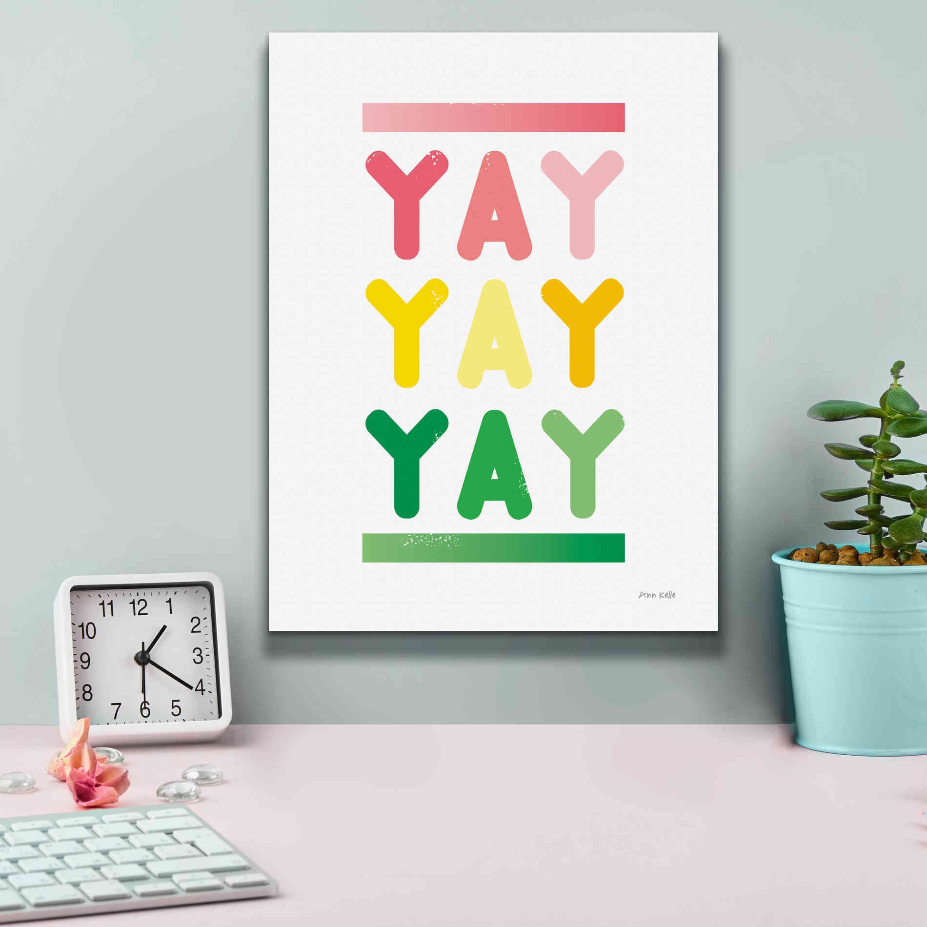 'Yay' by Ann Kelle Designs, Canvas Wall Art,12 x 16