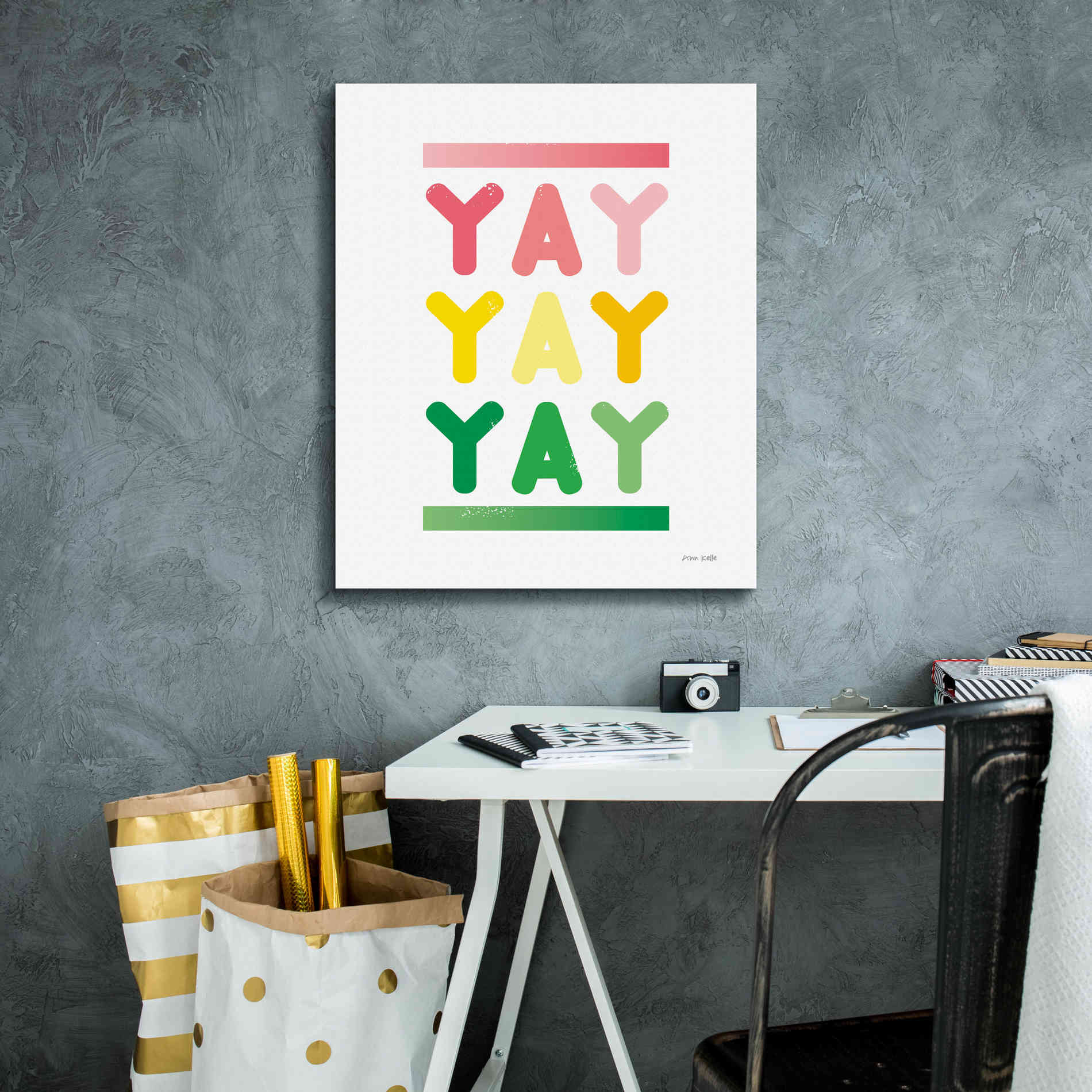 'Yay' by Ann Kelle Designs, Canvas Wall Art,20 x 24